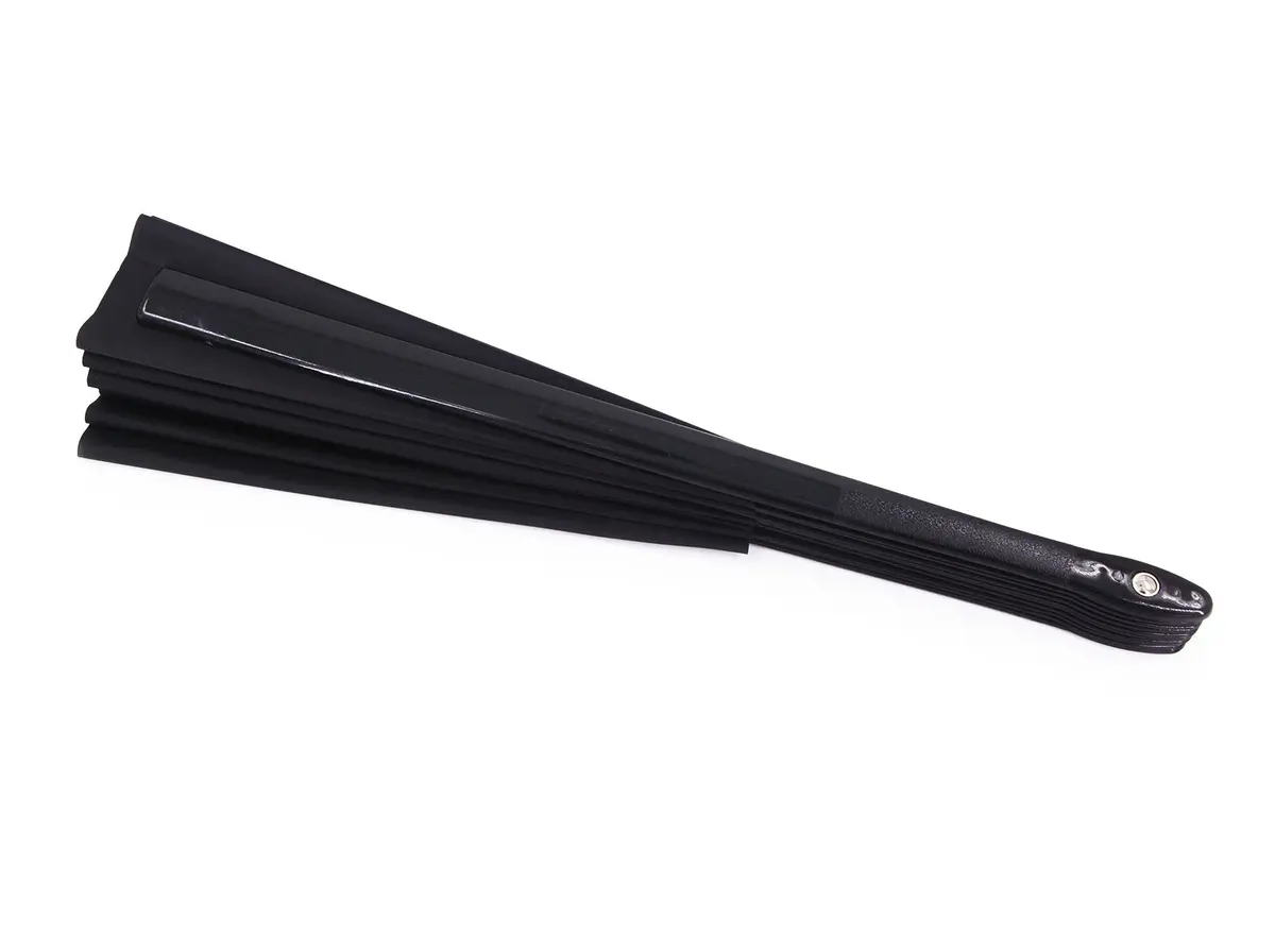 Amajiji Large Folding Fan Black | Elegant Japanese/Chinese Hand Fan for Women (35cm) - view 7