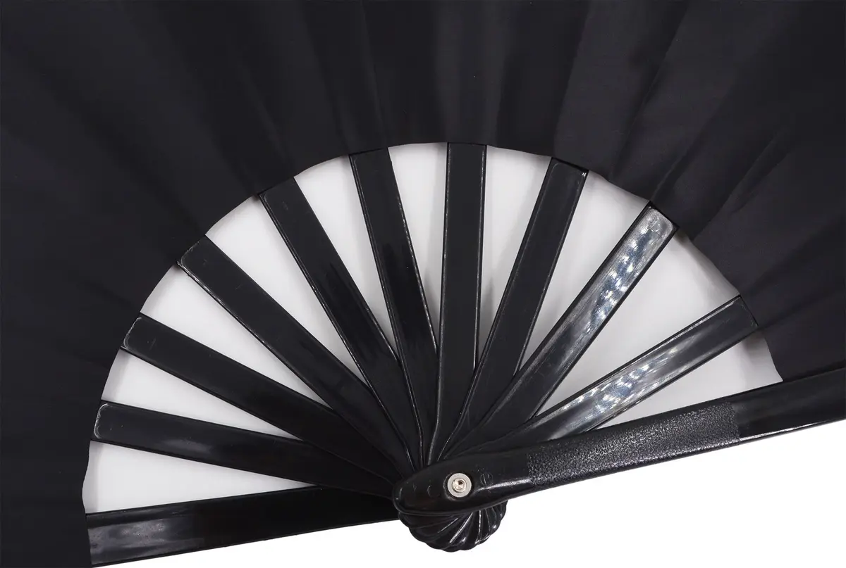 Amajiji Large Folding Fan Black | Elegant Japanese/Chinese Hand Fan for Women (35cm) - view 4
