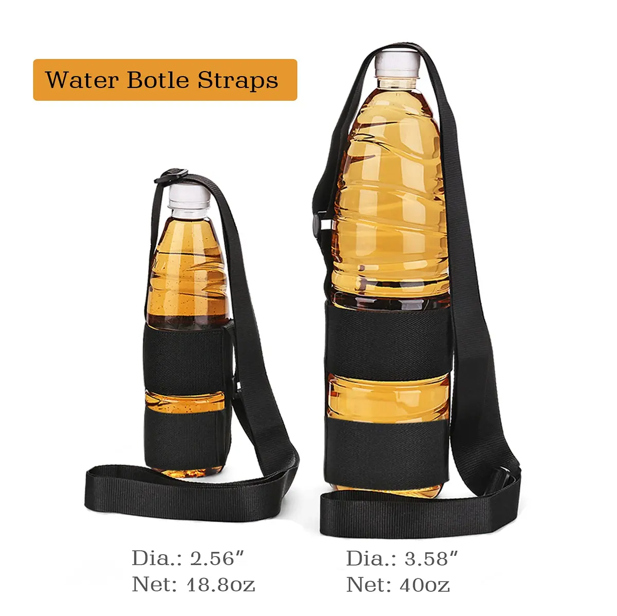 OYATON Water Bottle Carrier with Adjustable Strap, Universal Bottle Sling (1 Unit) | Holds Bottles 5.7cm-9.6cm Diameter - view 3
