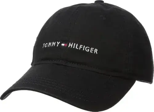 Tommy Hilfiger Men's Logo Dad Baseball Cap - Tommy Black 100% Cotton - main product image