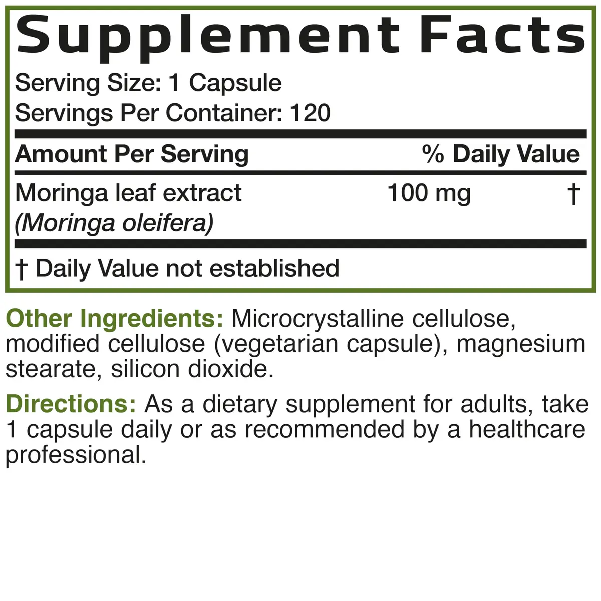 Bronson Moringa Extra Strength Leaf Extract | 120 Vegetarian Capsules for Overall Wellness - view 6