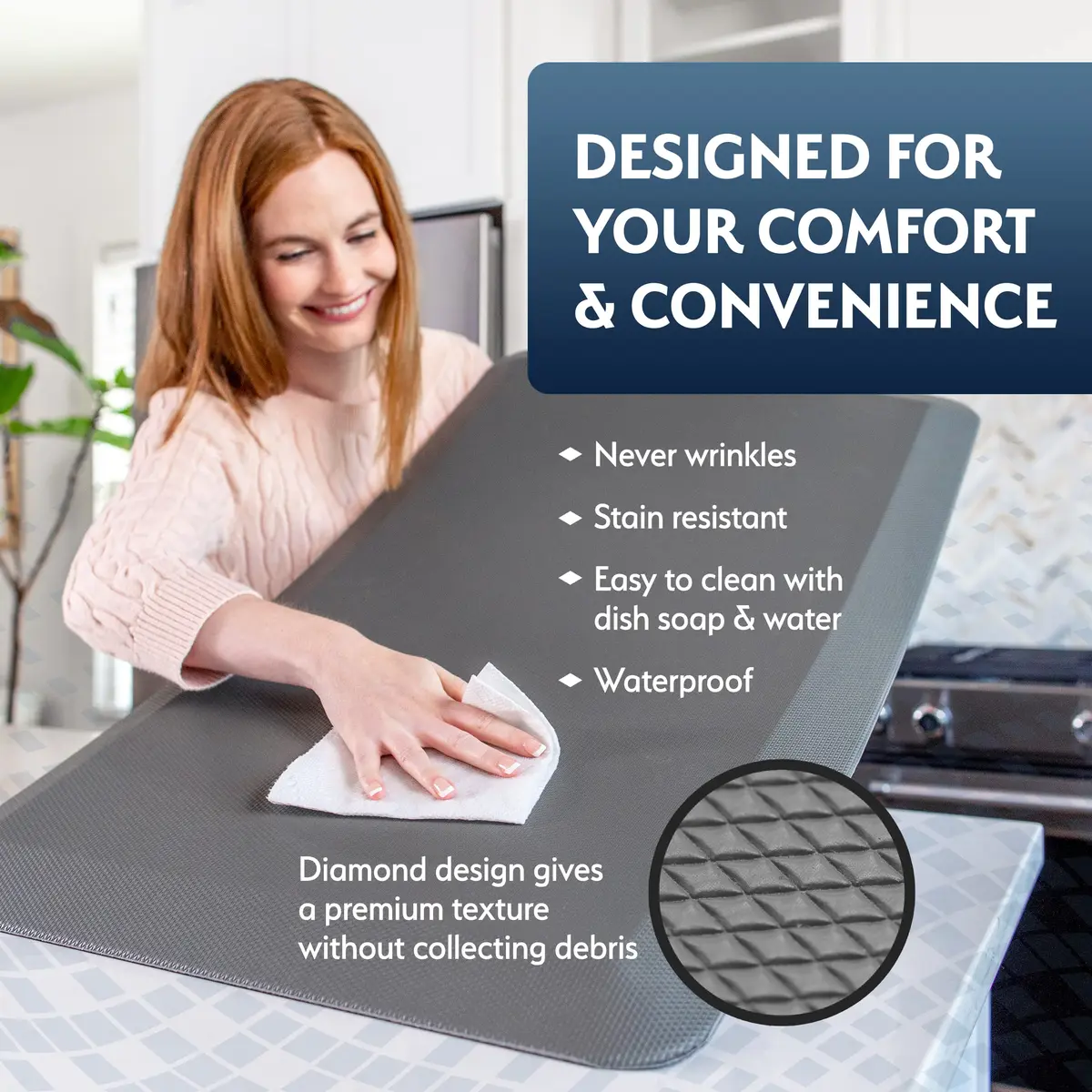 Sky Solutions Anti Fatigue Floor Mat 24in x 70in | Comfort for Kitchen & Office (75-120 chars) - view 3