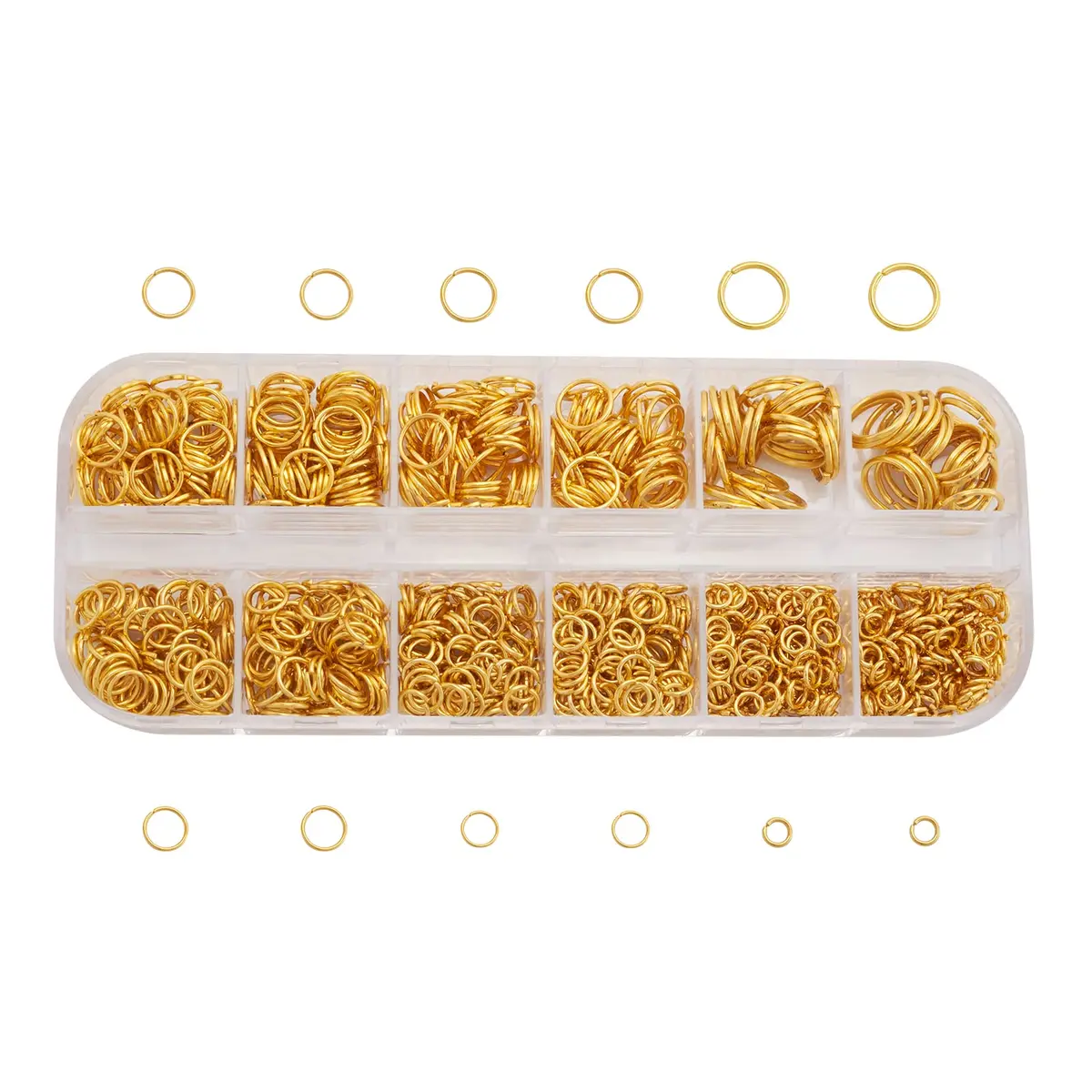 PH PandaHall Jewelry Findings 4-10mm Golden Jump Rings | Jewelry Making Components - main product image