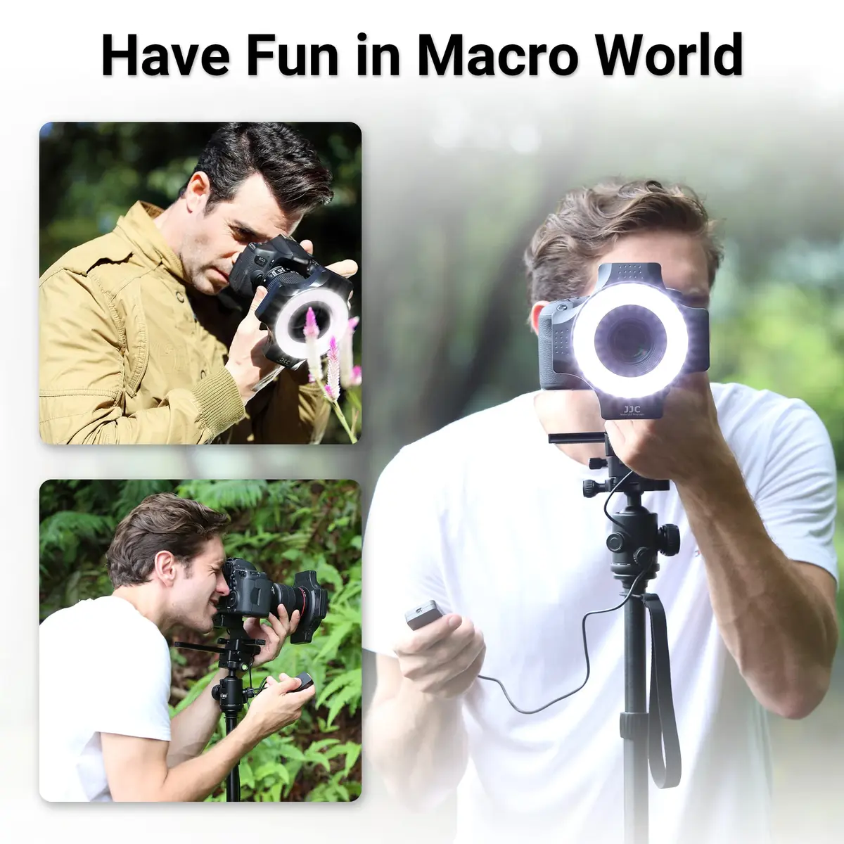 JJC Macro Ring Light with 49/52/55/58/62/67mm Adapter Rings | Bright Macro & Portrait Lighting - view 6