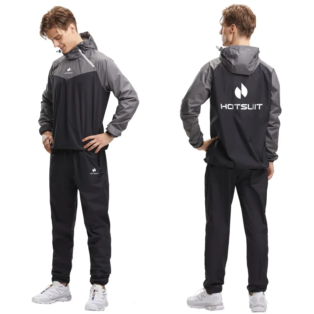 HOTSUIT Sauna Suit for Men Weight Loss Sweat Suits Jacket Pant Gym Workout, Gray, Medium | Sweat 5x More - view 8