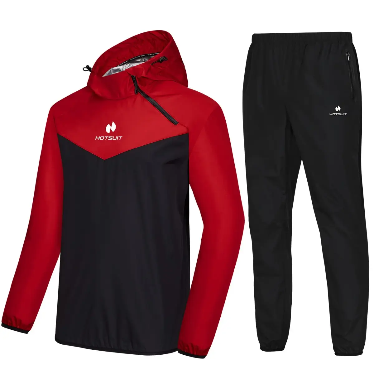 HOTSUIT Men's Sauna Suit - A. Red Jacket & Pants, X-Large | Sweat 5x More - main product image
