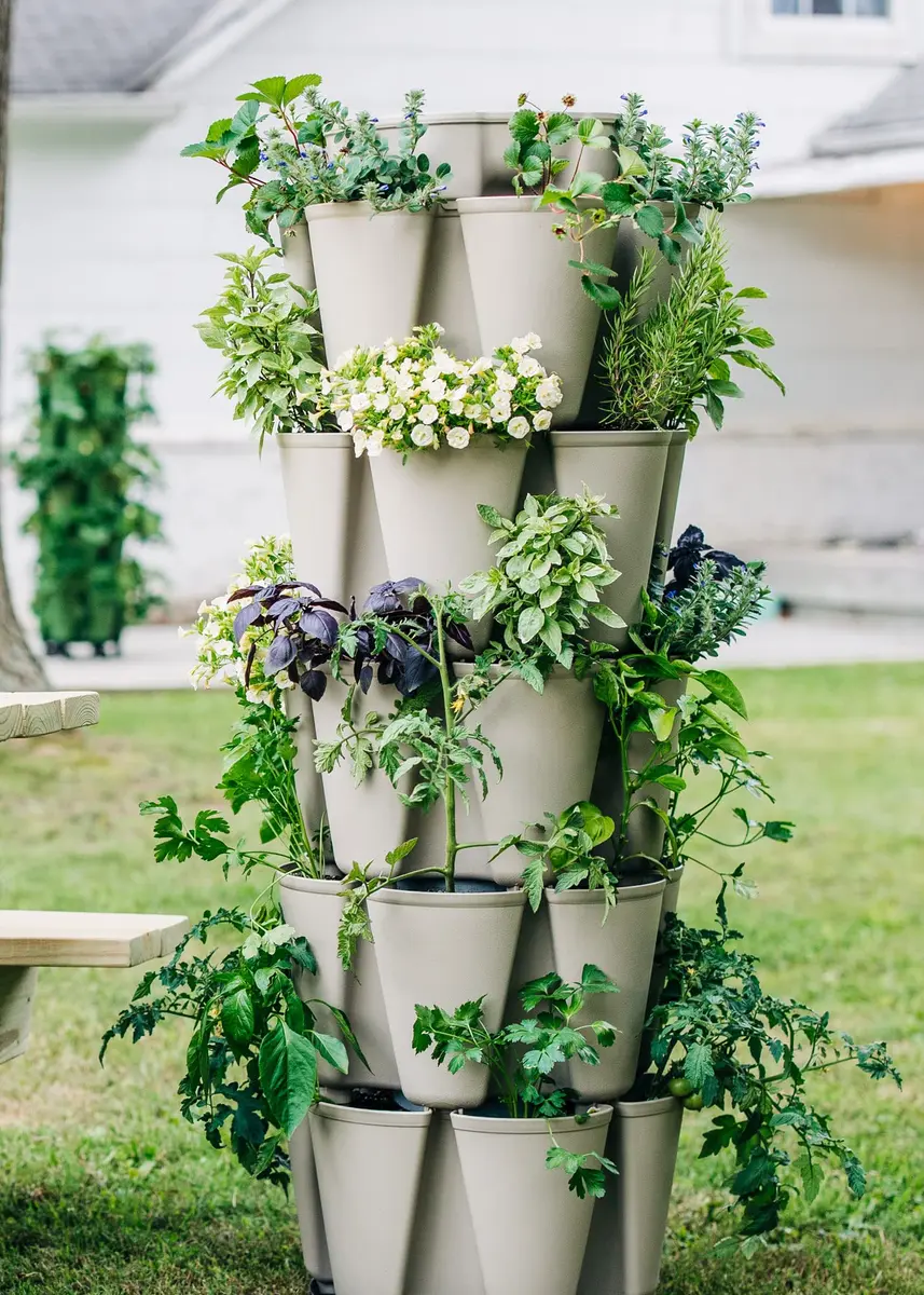Greenstalk 5 Tier Vertical Garden Planter with Internal Watering System | Grow Vegetables & Flowers - view 8
