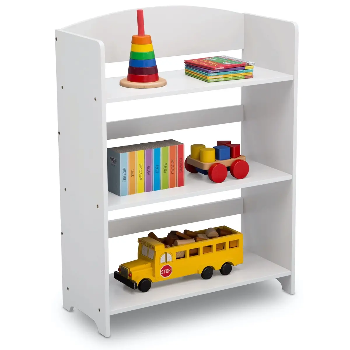 Delta Children MySize Bookshelf Bianca White | Kid-Sized, Sturdy Wood, Safe & Durable (24.63in W x 10.5in D x 33in H) - view 3