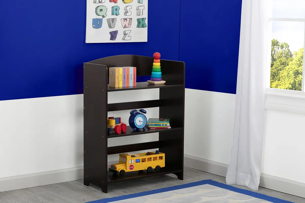 Delta Children MySize Bookshelf Dark Chocolate | Kid-Sized, Durable Wooden Bookcase for Ages 3+ - view 2