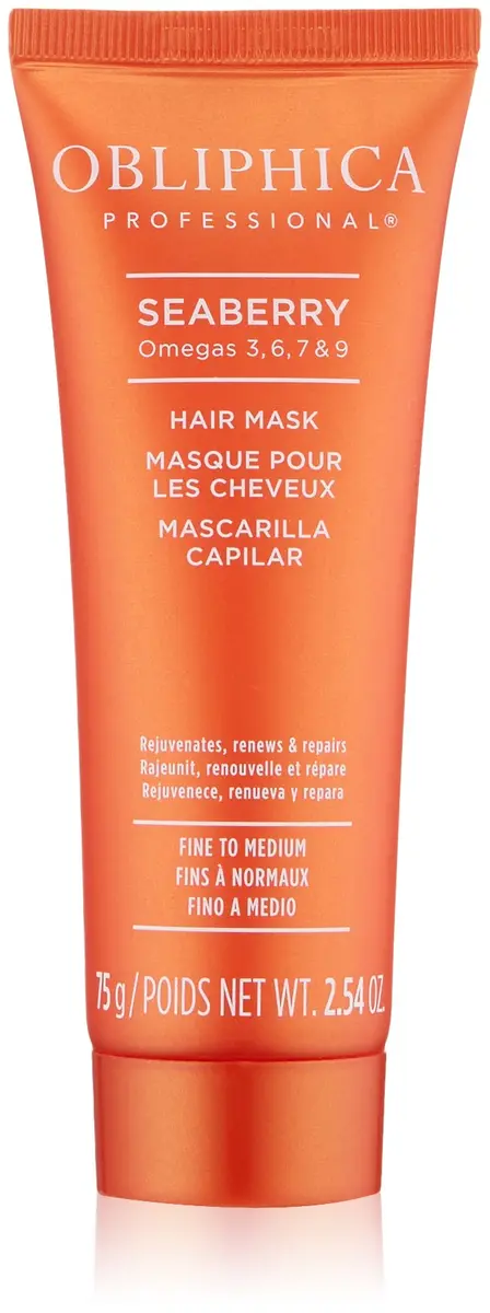 Obliphica Seaberry Hair Mask 2.64oz | Deep Conditioning for Dry, Damaged, Frizzy & Color-Treated Hair - main product image