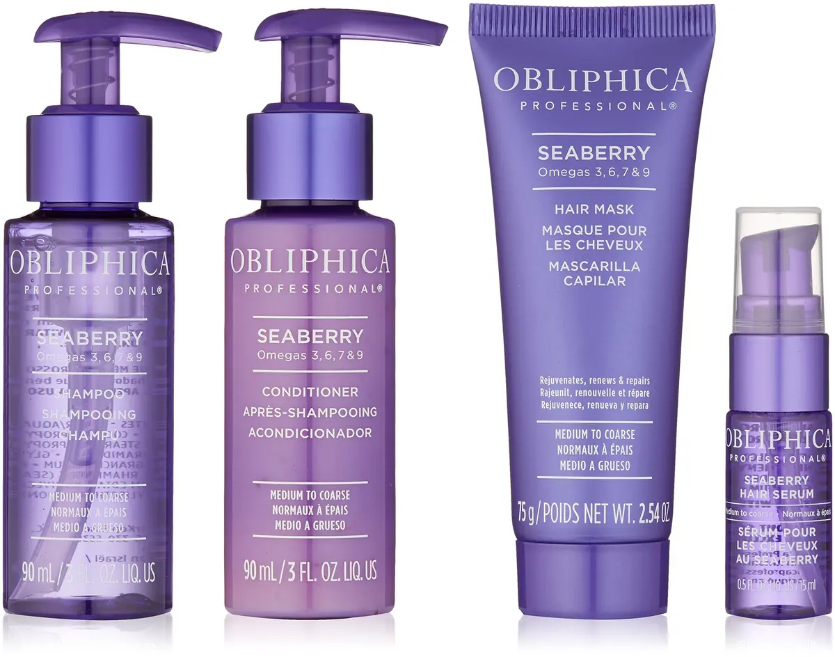 Obliphica Seaberry Medium To Coarse Travel Kit | Nourishing Hair Care On the Go - main product image