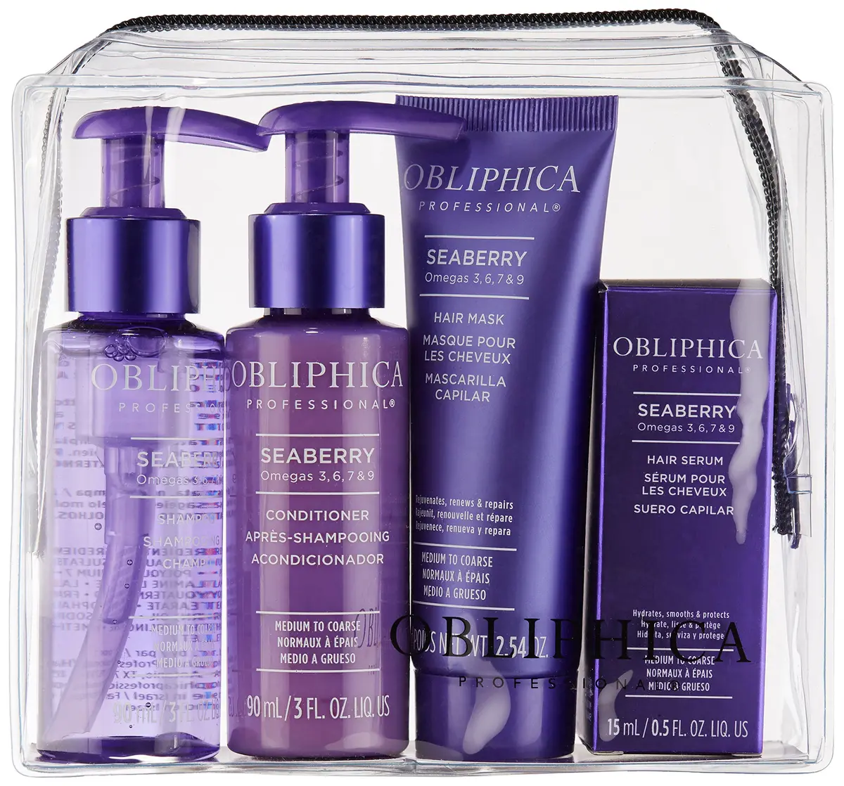 Obliphica Seaberry Medium To Coarse Travel Kit | Nourishing Hair Care On the Go - view 3
