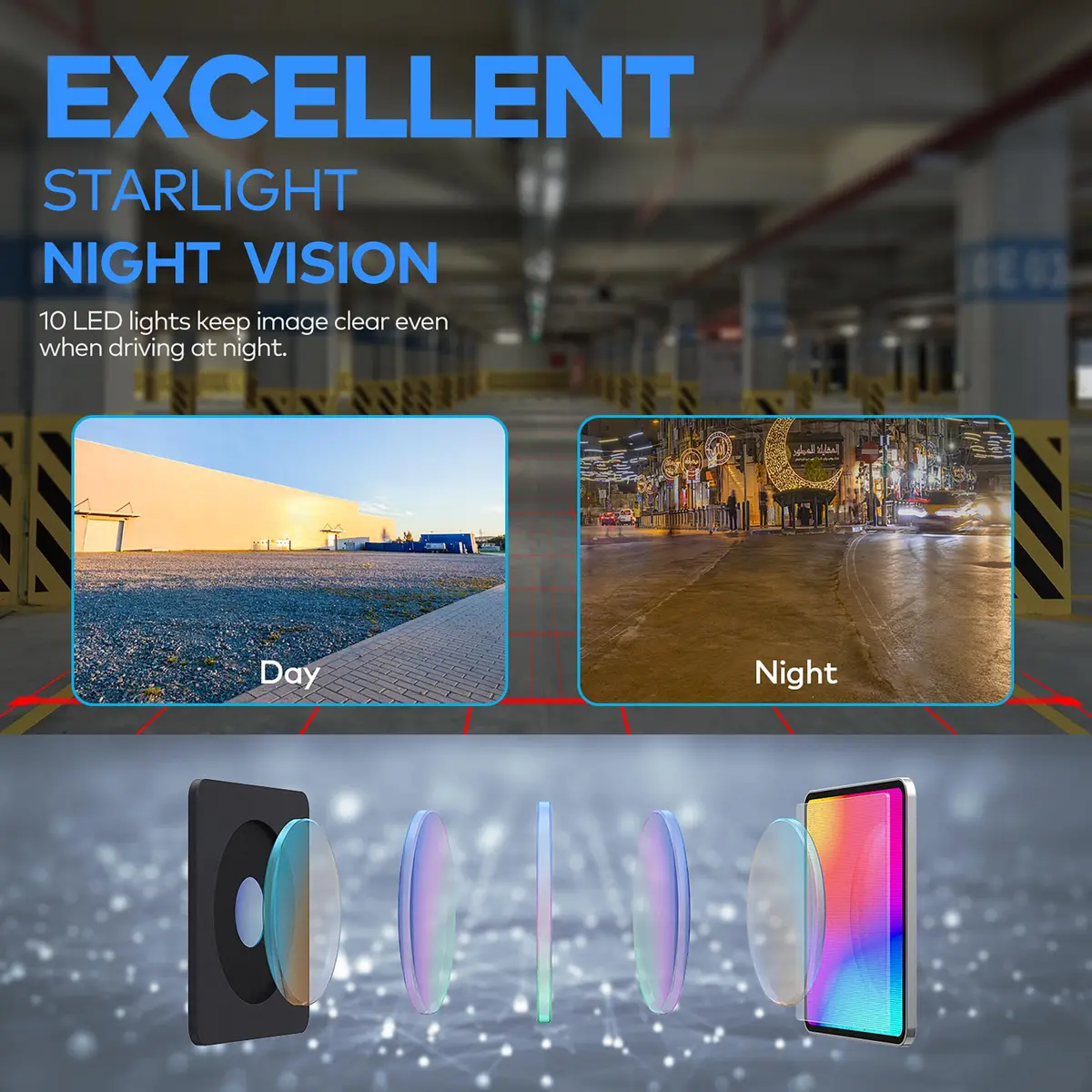 eRapta HD T01B Backup Camera Rear View License Plate Reverse Camera with 149° Wide View & Night Vision - view 5