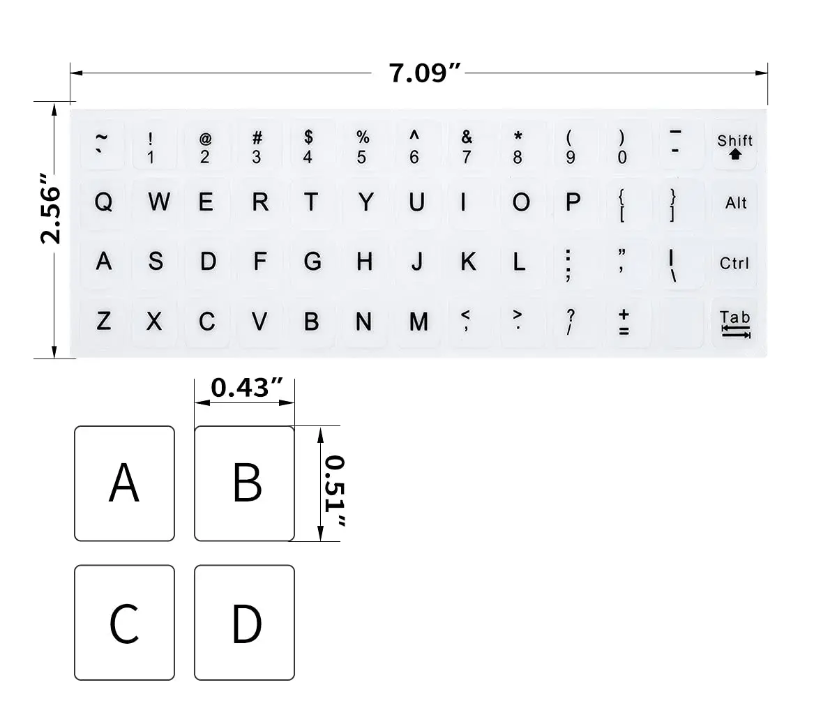 CaseBuy English Keyboard Stickers for Laptops & PCs | 48 Stickers - view 2