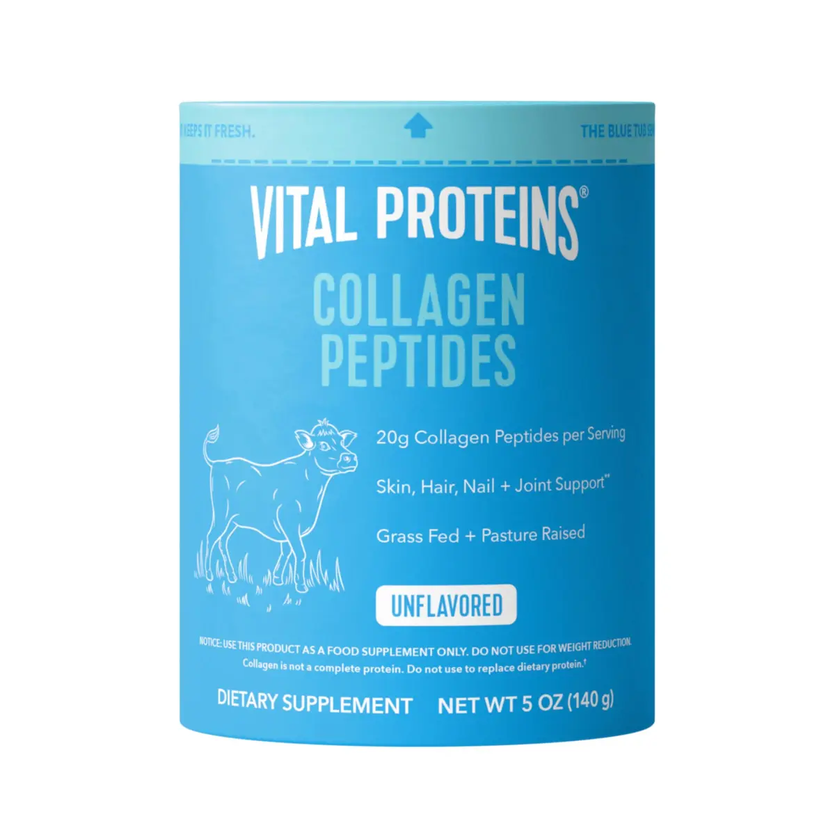 Vital Proteins Collagen Peptides Powder Unflavored 5oz | Grass-Fed Bovine Hydrolyzed Protein for Hair, Skin, Nails, Bones & Joints - main product image