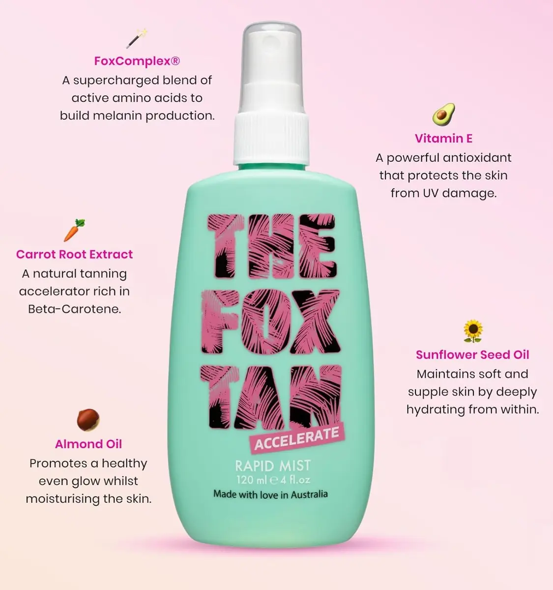 The Fox Tan Rapid Tanning Mist 120ml | Darker & Faster Tan, Vegan & Cruelty-Free - view 2