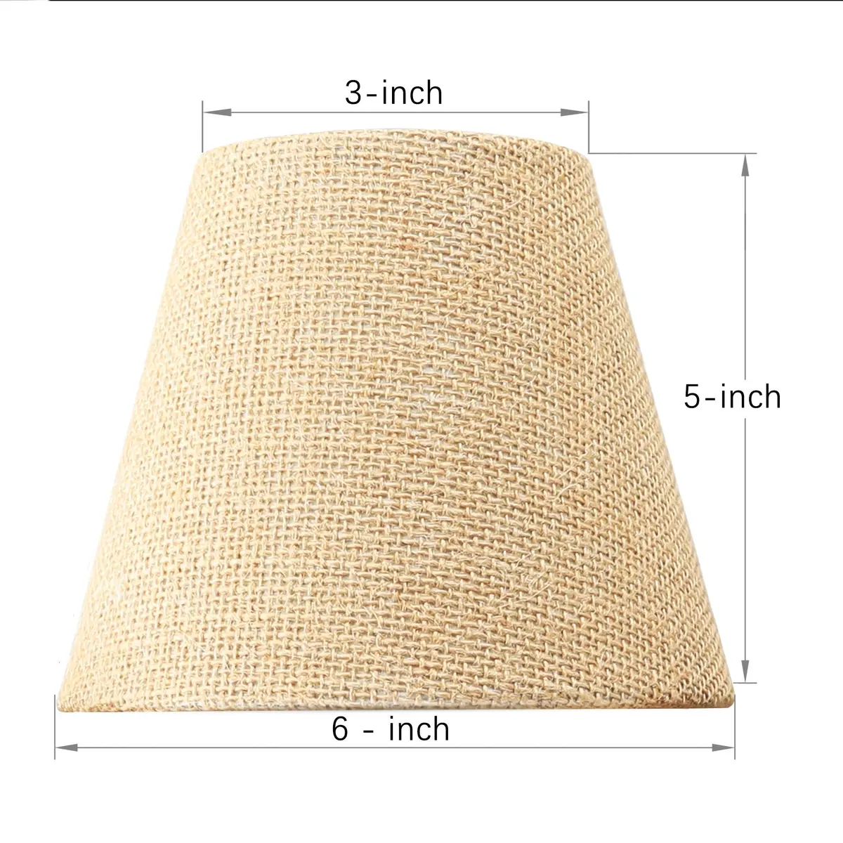 Eurus Home Small Lamp Shade Set of 6 Burlap Clip-On Shades 3" Top x 6" Bottom x 5" Slant - view 4