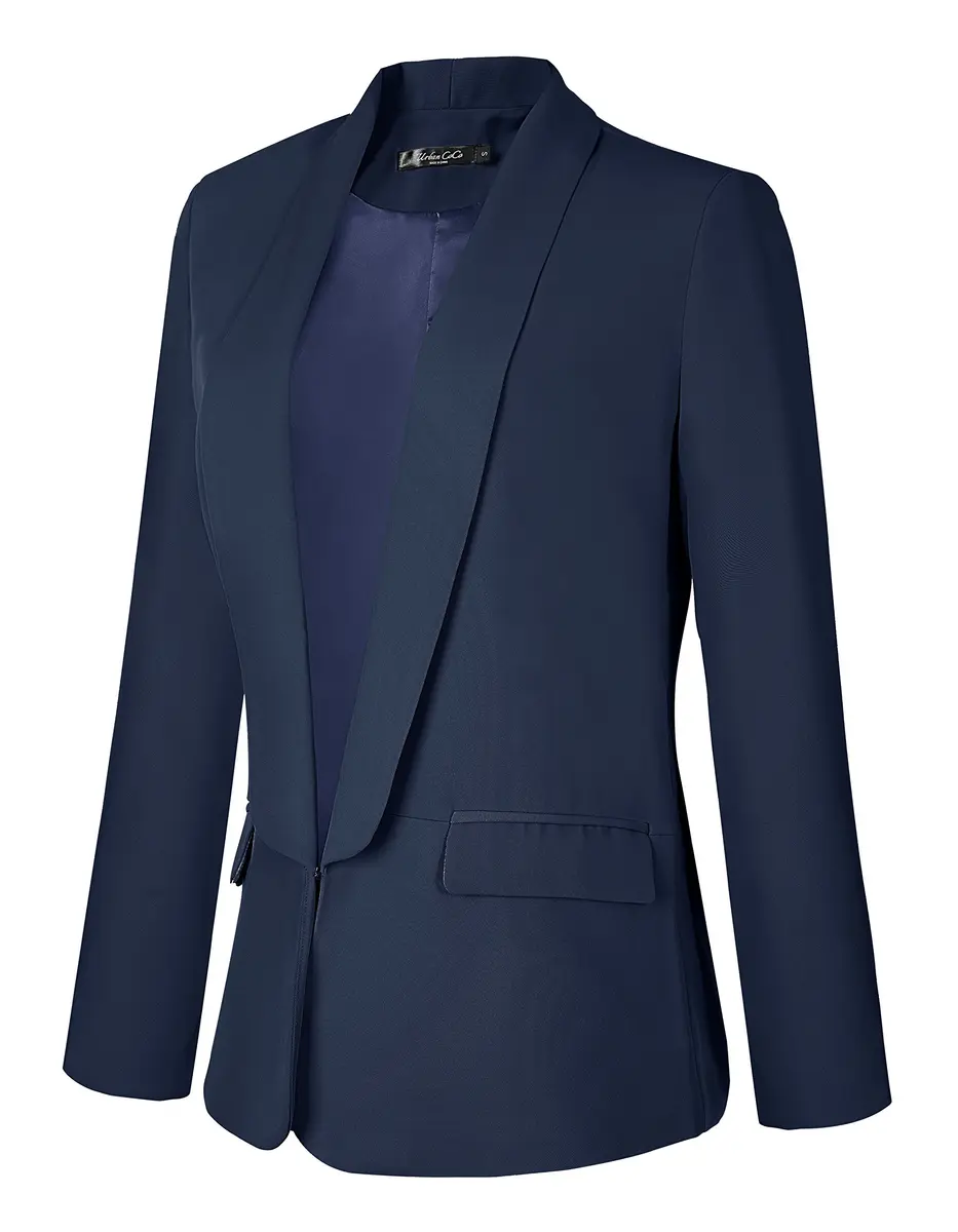 Urban CoCo Women's Office Blazer Jacket Open Front | Elegant Business Style with Hook & Eye Closure - view 2