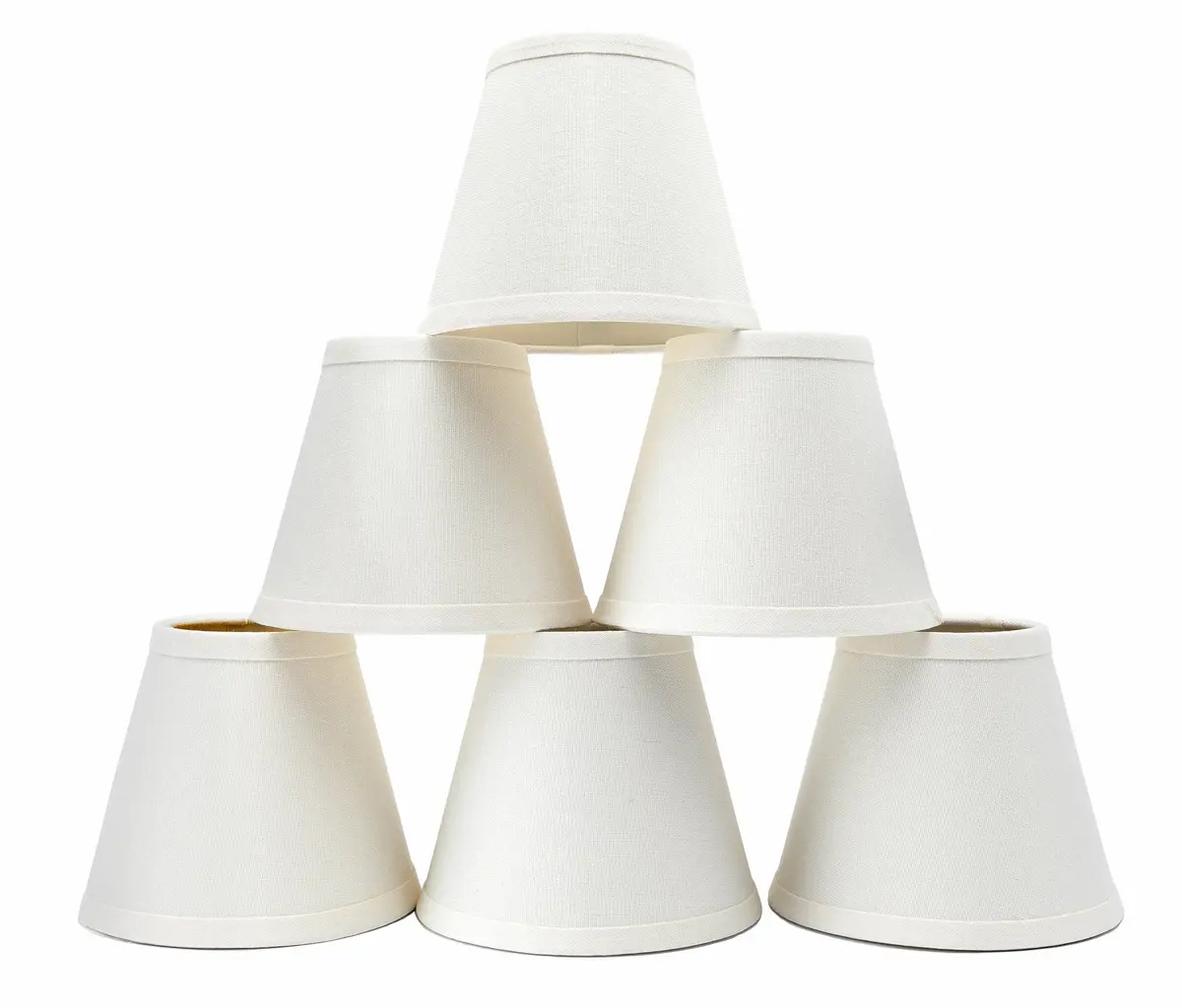 Eurus Home White Linen Lampshade Set of 6 | Clip-On Empire Shade for Chandeliers - main product image