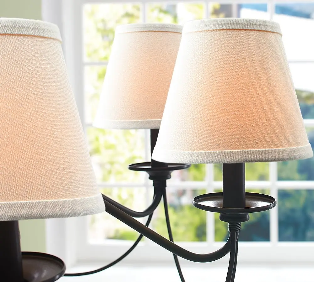 Eurus Home White Linen Lampshade Set of 6 | Clip-On Empire Shade for Chandeliers - view 3