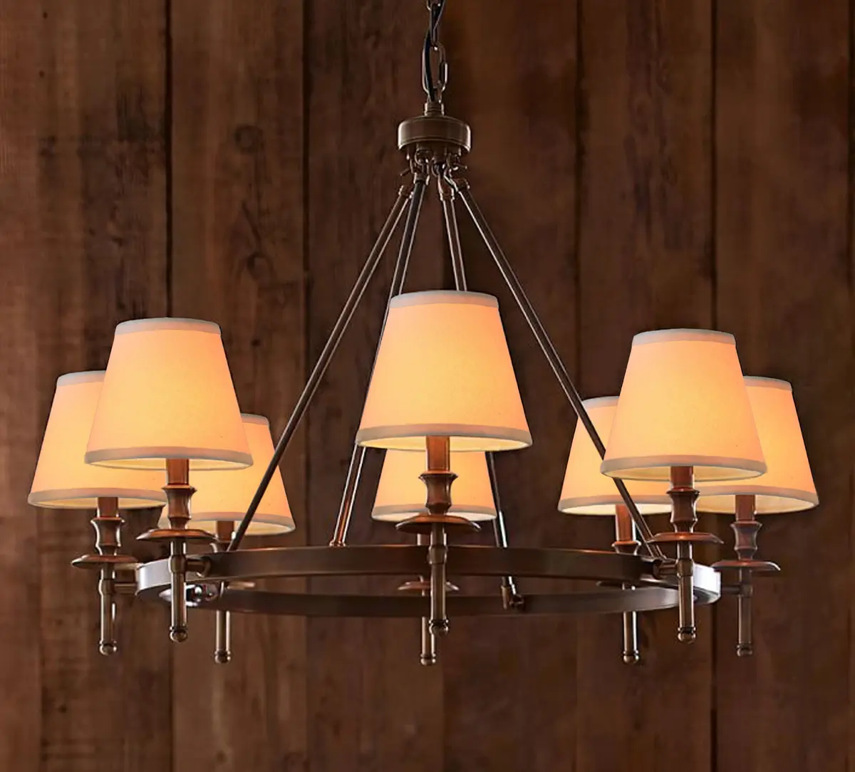 Eurus Home White Linen Lampshade Set of 6 | Clip-On Empire Shade for Chandeliers - view 4
