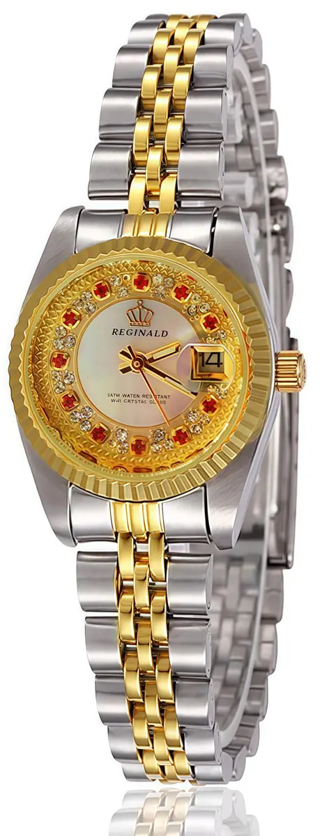 MASTOP Women's Silver & Gold Two Tone Stainless Steel Dress Watch | Luminous Analog Quartz 26mm - main product image
