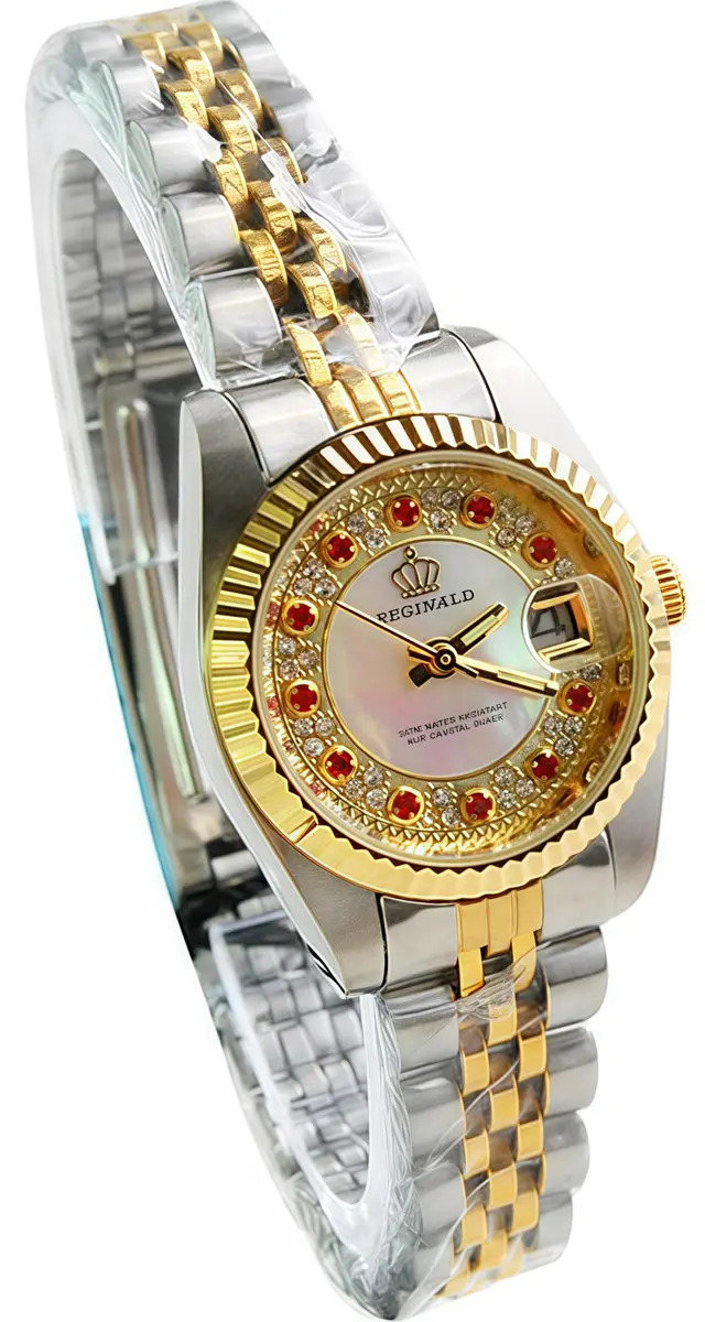 MASTOP Women's Silver & Gold Two Tone Stainless Steel Dress Watch | Luminous Analog Quartz 26mm - view 3