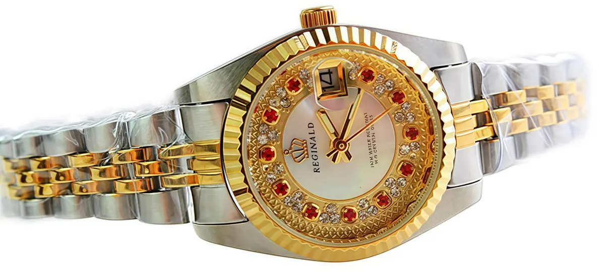 MASTOP Women's Silver & Gold Two Tone Stainless Steel Dress Watch | Luminous Analog Quartz 26mm - view 4