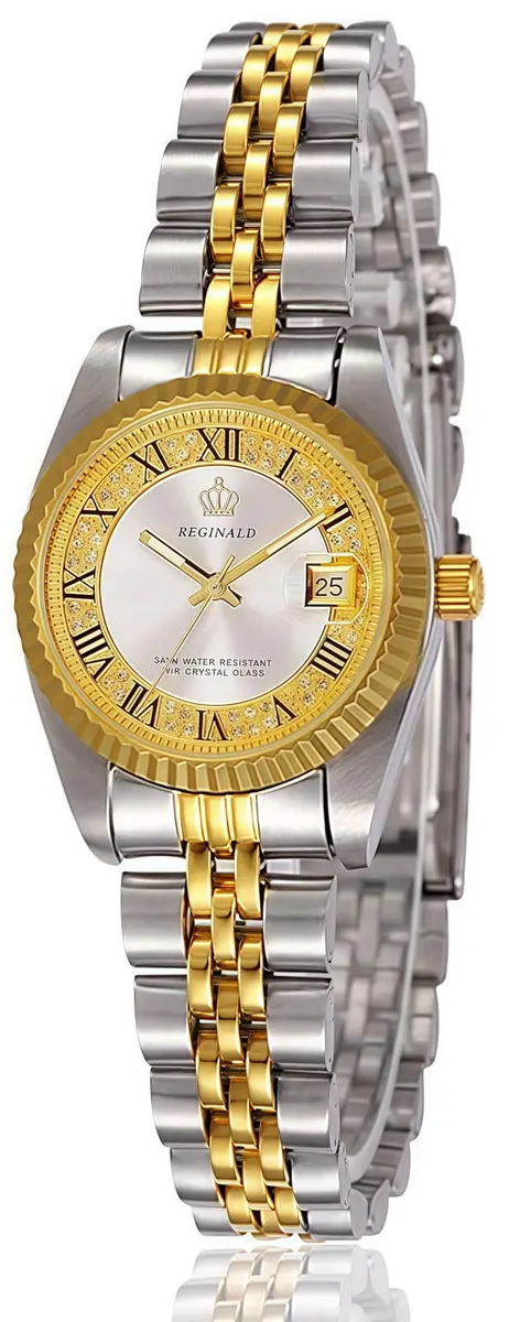 MASTOP Women's Two Tone Stainless Steel Dress Watch | 26mm Case, Luminous Dial, 30m Water Resistant - main product image