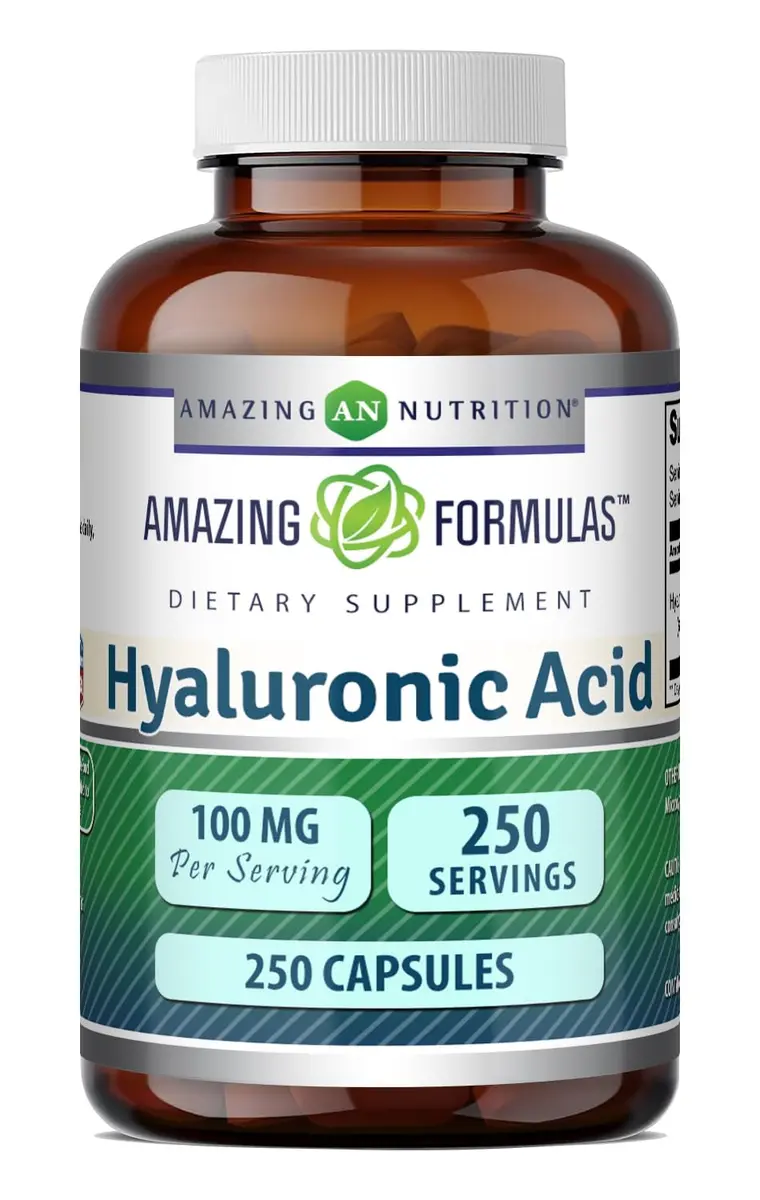 Amazing Nutrition Hyaluronic Acid 100 Mg Supplement | Capsules | Gluten-Free | Made in USA (250) - main product image