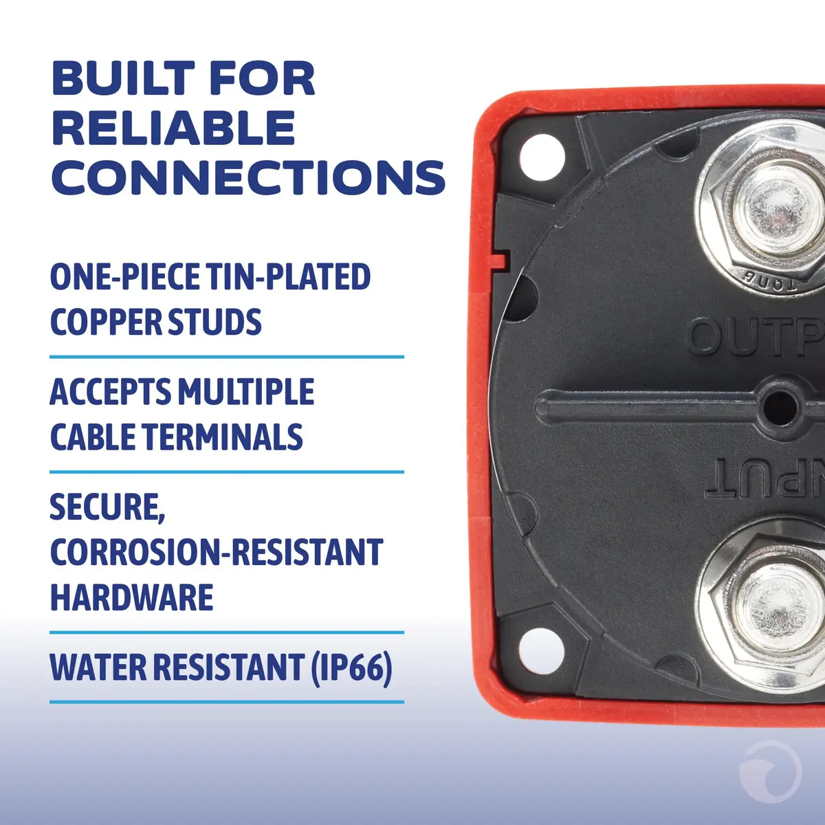 Blue Sea Systems On/Off Battery Isolator Switch With Locking Key, Red, 300A 48V DC | Ignition Protected for Marine Use - view 5