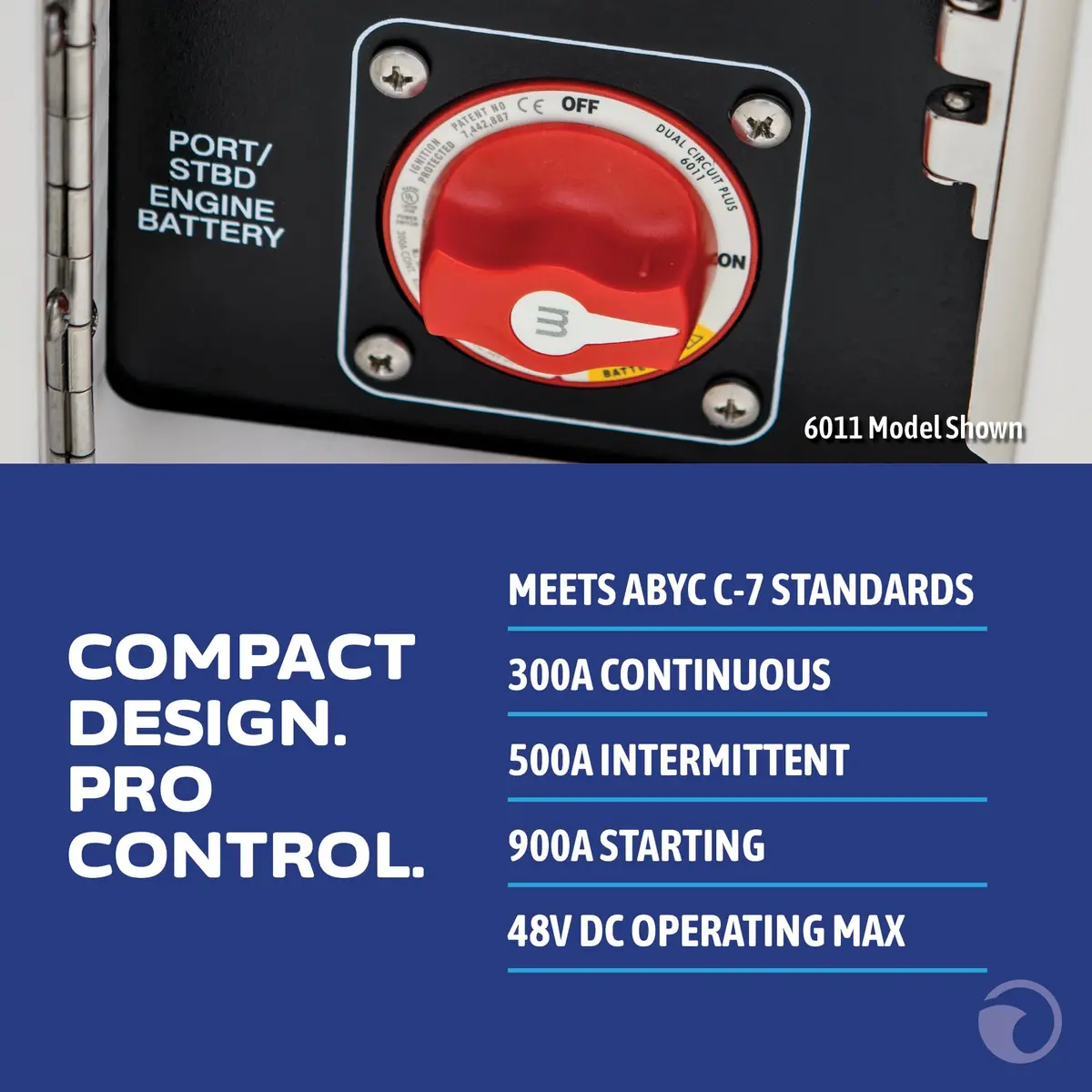 Blue Sea Systems On/Off Battery Isolator Switch With Locking Key, Red, 300A 48V DC | Ignition Protected for Marine Use - view 2