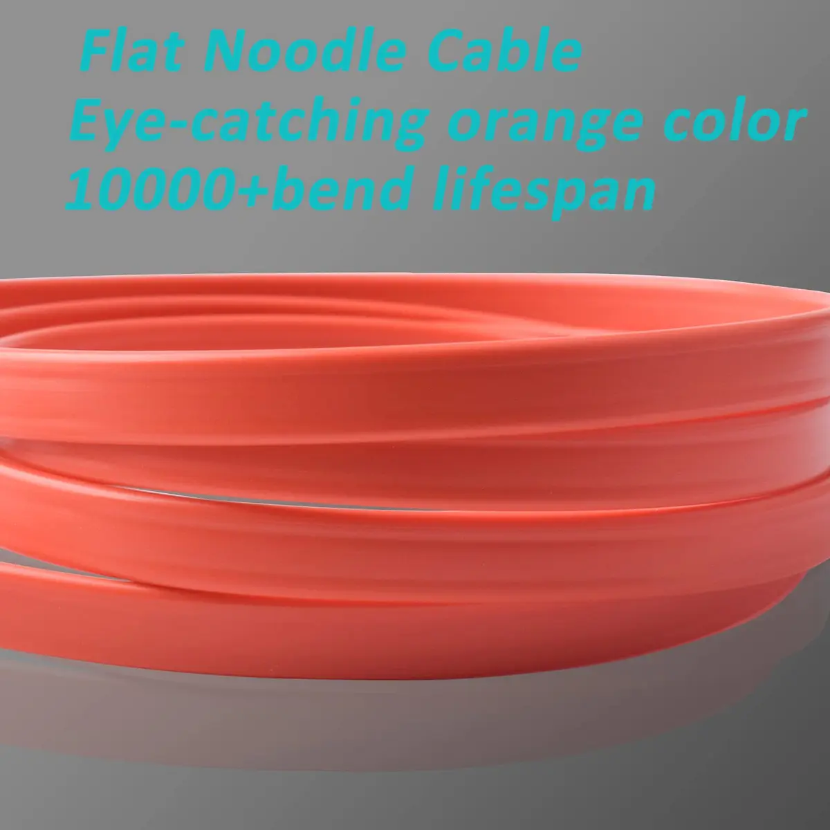 Alitutumao Flat Micro USB Charging Cable 1m (3.3ft) Orange | Fast Charging & Data Sync - view 5