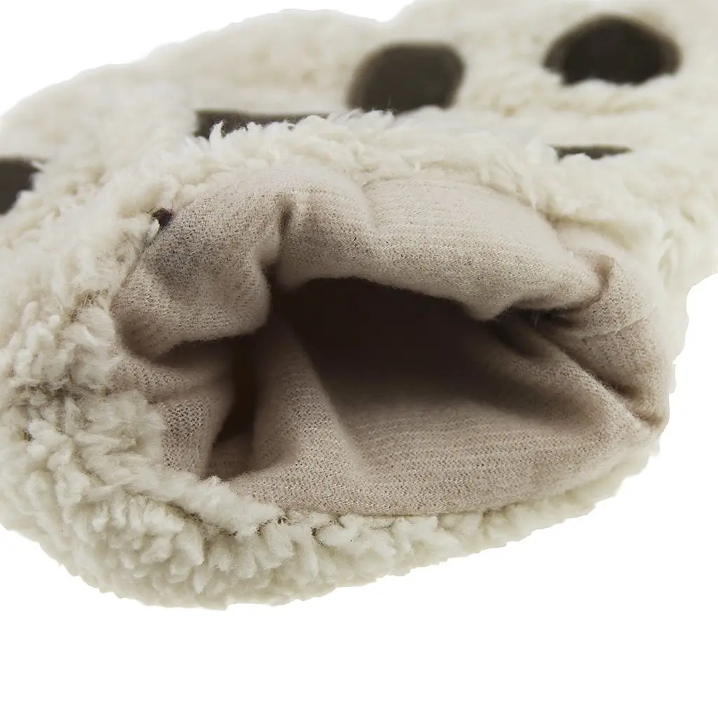 Ylucky Girls Cartoon Bear Claw Gloves Half Finger Paw Gloves Winter Warm Plush Faux Fur Mittens Hand Wear | Cute Animal Design for Cold Weather - view 6