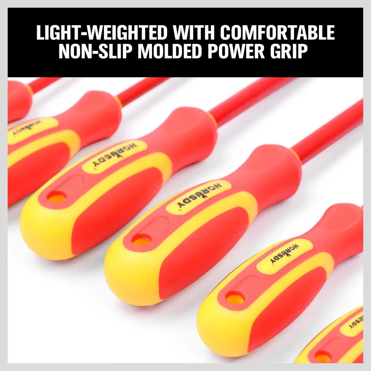 HORUSDY 6-Piece 1000V Insulated Precision Screwdriver Set with Magnetic Tips, CR-V Steel, Cushion Grip for Electrical Work - view 3