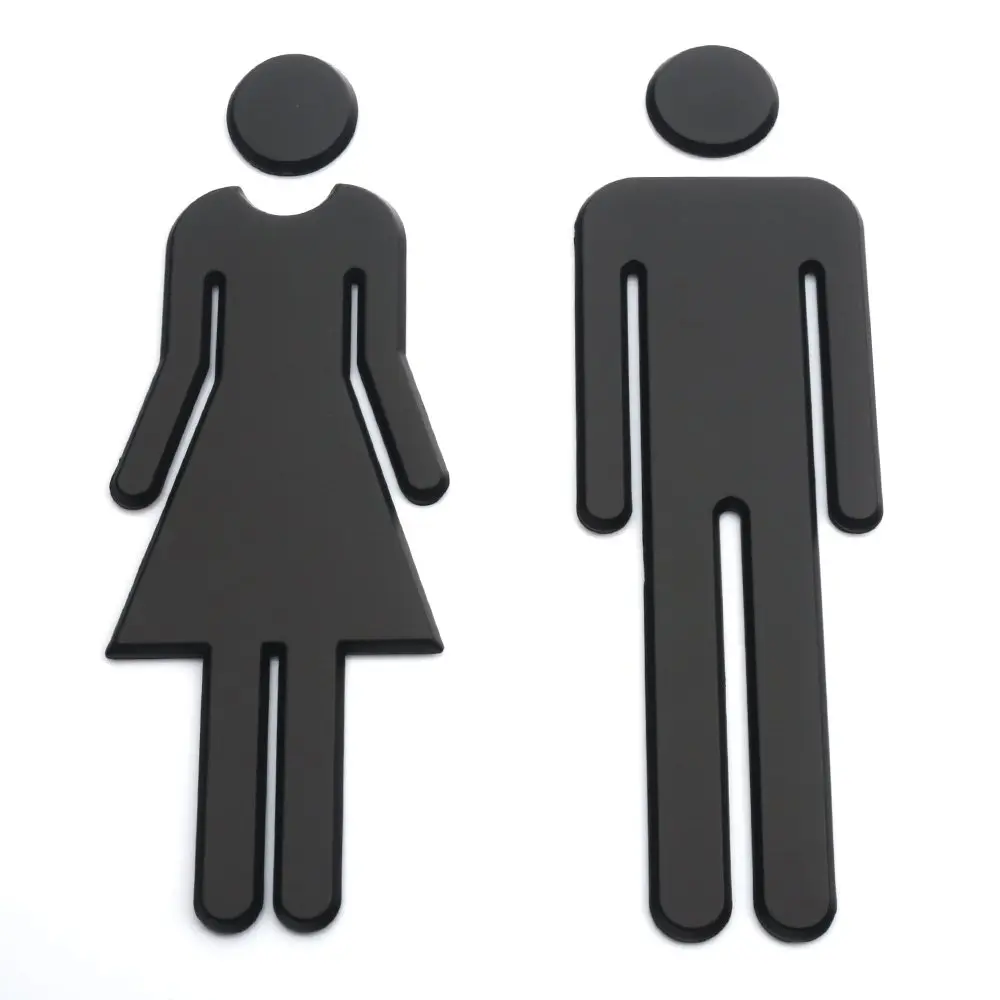 Kalifuer 7.8inch Adhesive Backed Acrylic Bathroom Sign Men Women Toilet | Modern Acrylic Signage - main product image
