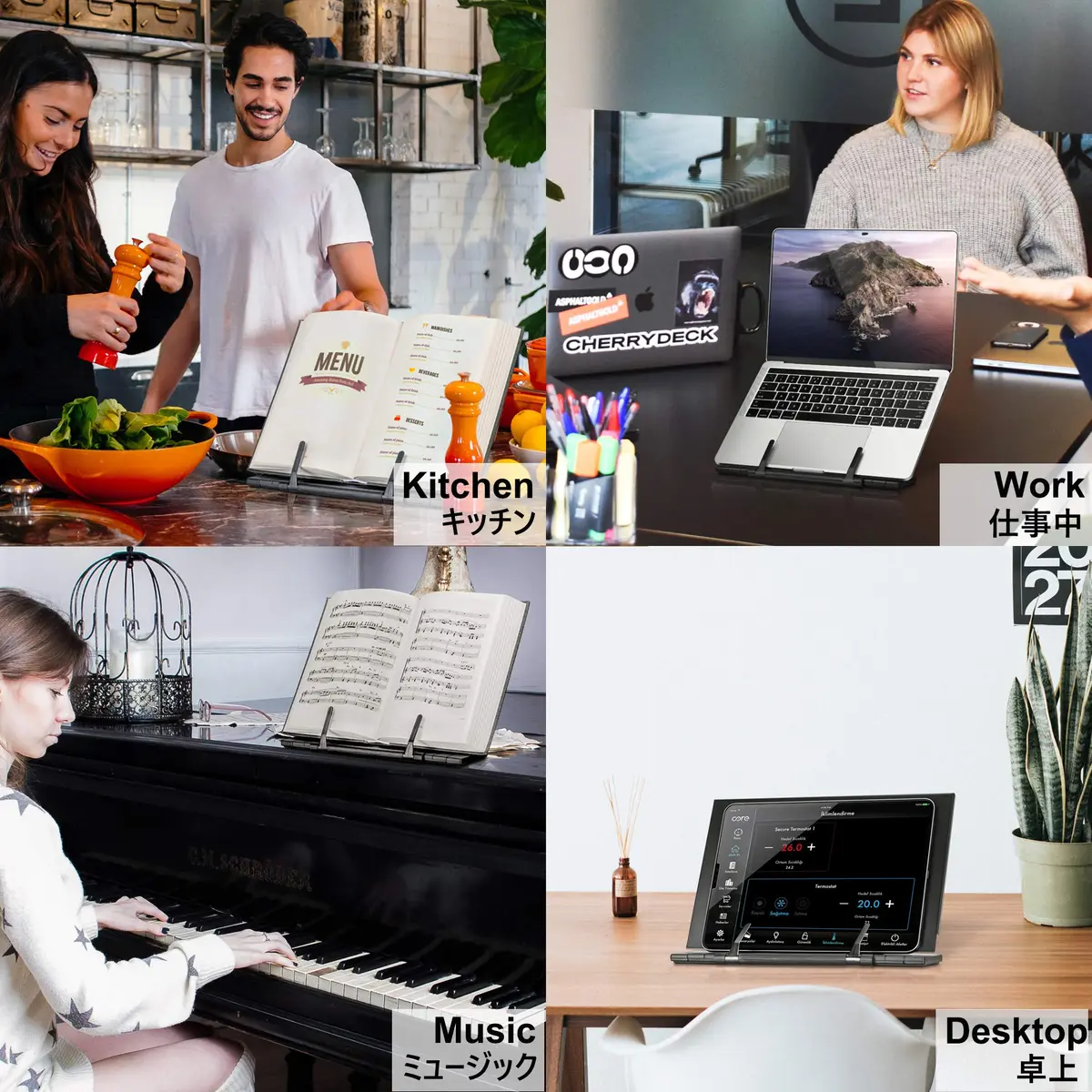 READAEER Metal Book Stand for Desk Portable Document Holder with 7 Adjustable Angles | Compact & Sturdy - view 7