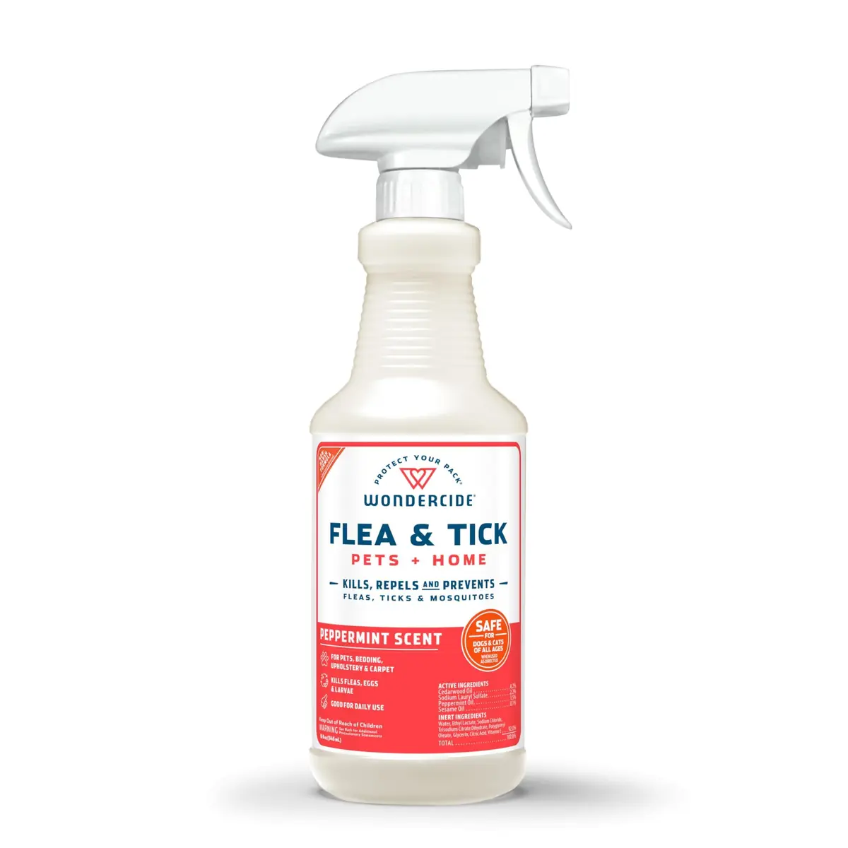 Wondercide Flea Tick & Mosquito Spray Peppermint 473ml (16 Fl Oz) | Plant-Powered Pet & Home Insect Control - main product image
