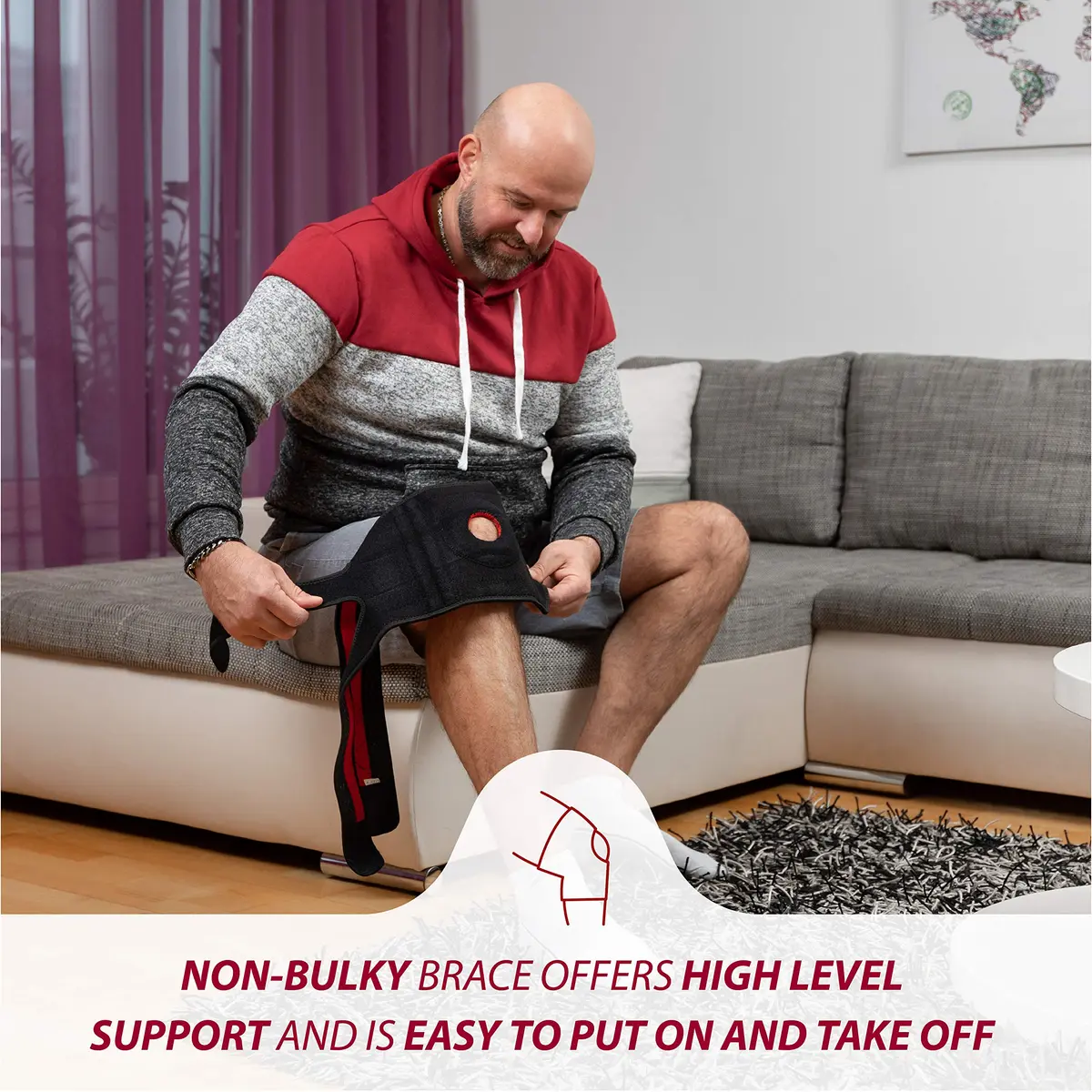 KARM Plus Size Knee Brace for Women & Men (Size 2: XL/XXL/3XL) - Adjustable Support with Side Stabilizers & Open Patella | 16-21 Inch Knee Circumference - view 2