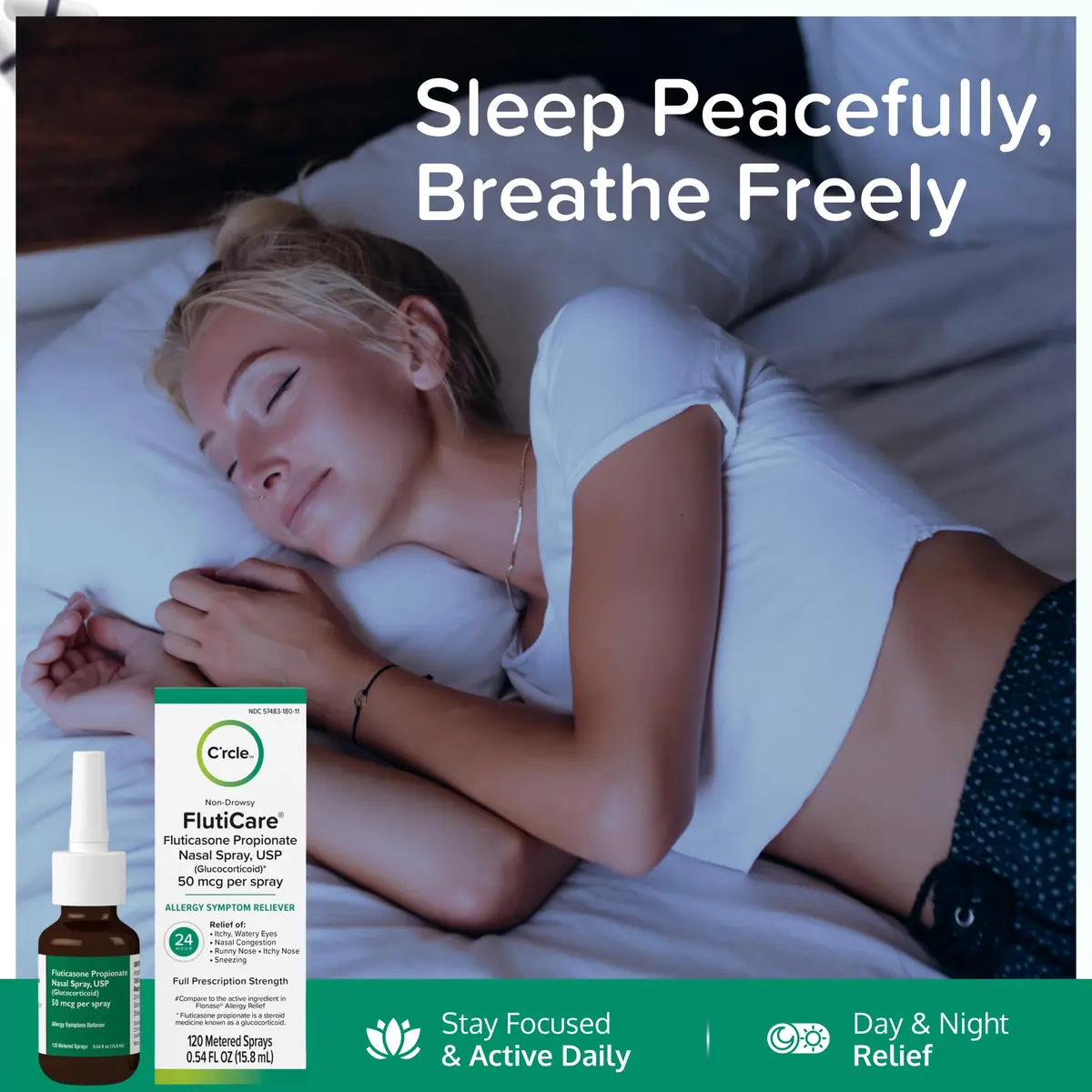 FlutiCare Fluticasone Allergy Nasal Spray 0.54 Fl Oz (Pack of 4) | 24-Hour Non Drowsy Relief - view 5