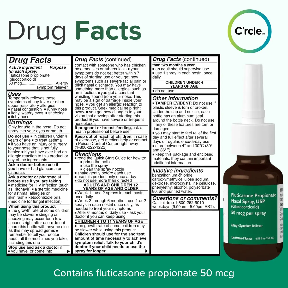 FlutiCare Fluticasone Allergy Nasal Spray 0.54 Fl Oz (Pack of 4) | 24-Hour Non Drowsy Relief - view 8