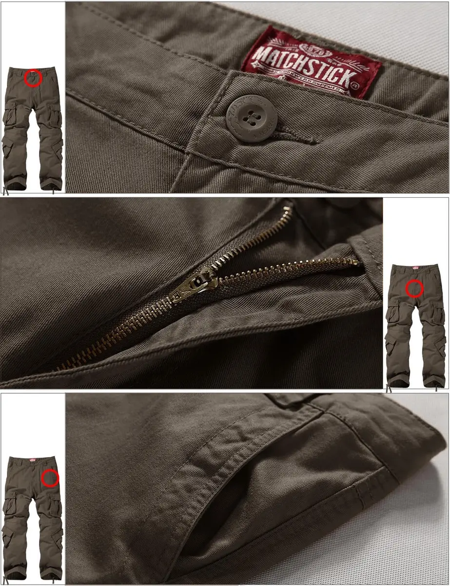 Match Men's Wild Cargo Pants 30 | Regular Fit, 8 Pockets, Cotton Twill - view 6