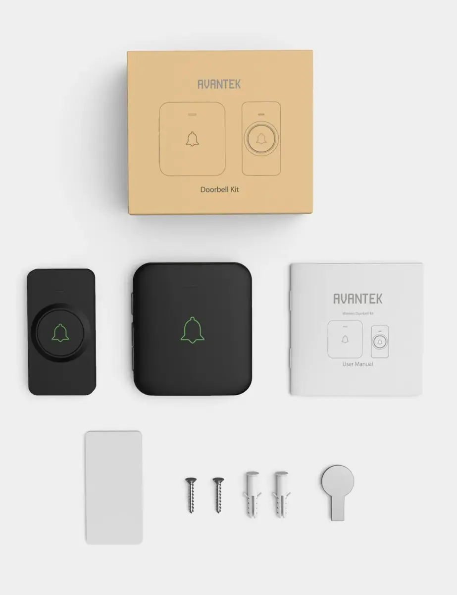 AVANTEK Wireless Doorbell CB-11 | 1000 ft Range, 1 Button + 1 Receiver, 52 Melodies, Waterproof - view 8