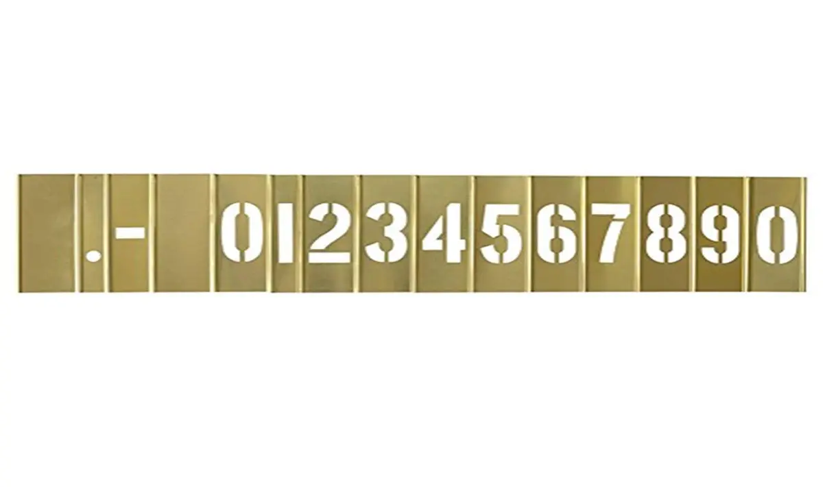 Deezio 3 Inch Brass Number Stencils Kit - 15 Piece Set | Durable & Reusable for Painting & Crafts - main product image