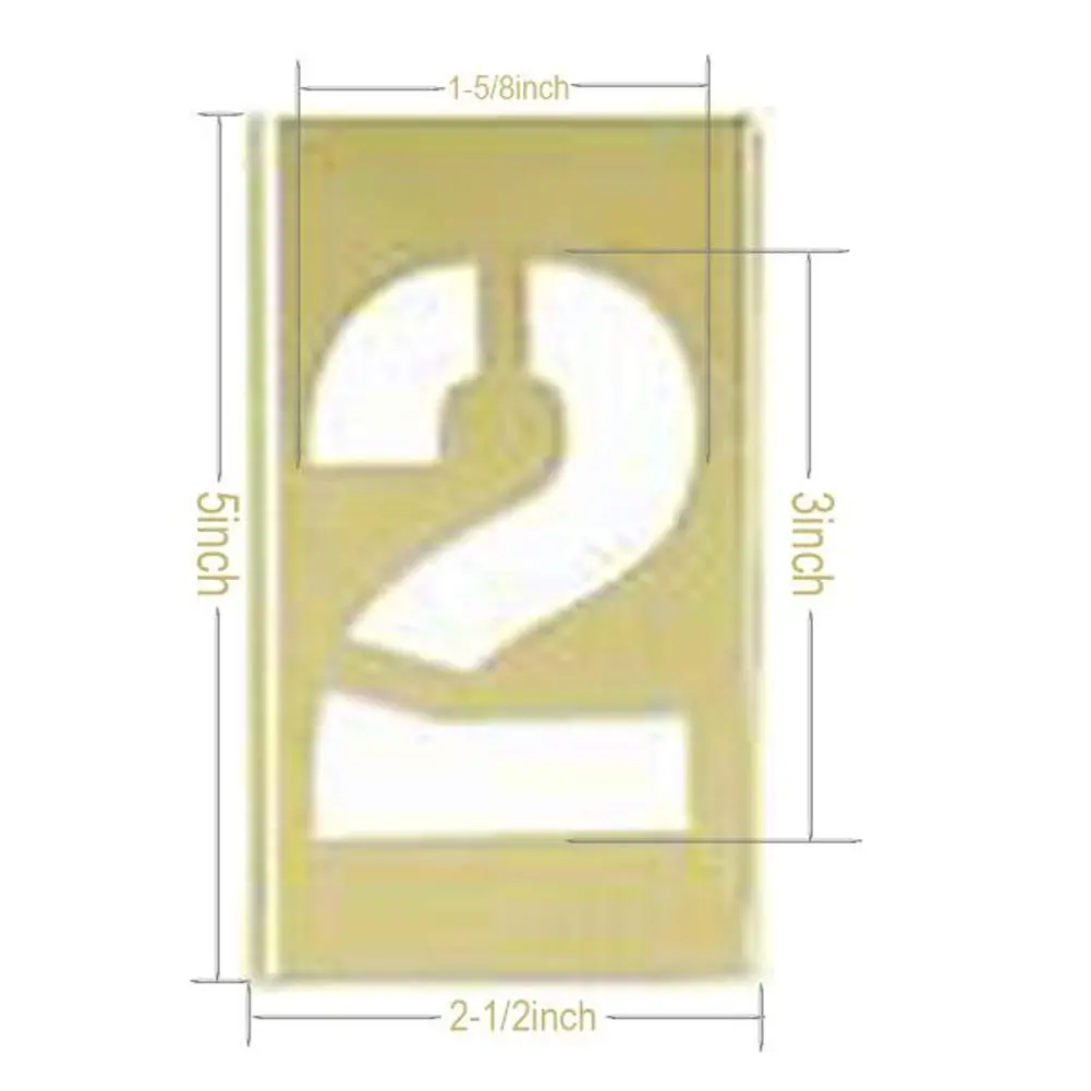Deezio 3 Inch Brass Number Stencils Kit - 15 Piece Set | Durable & Reusable for Painting & Crafts - view 2