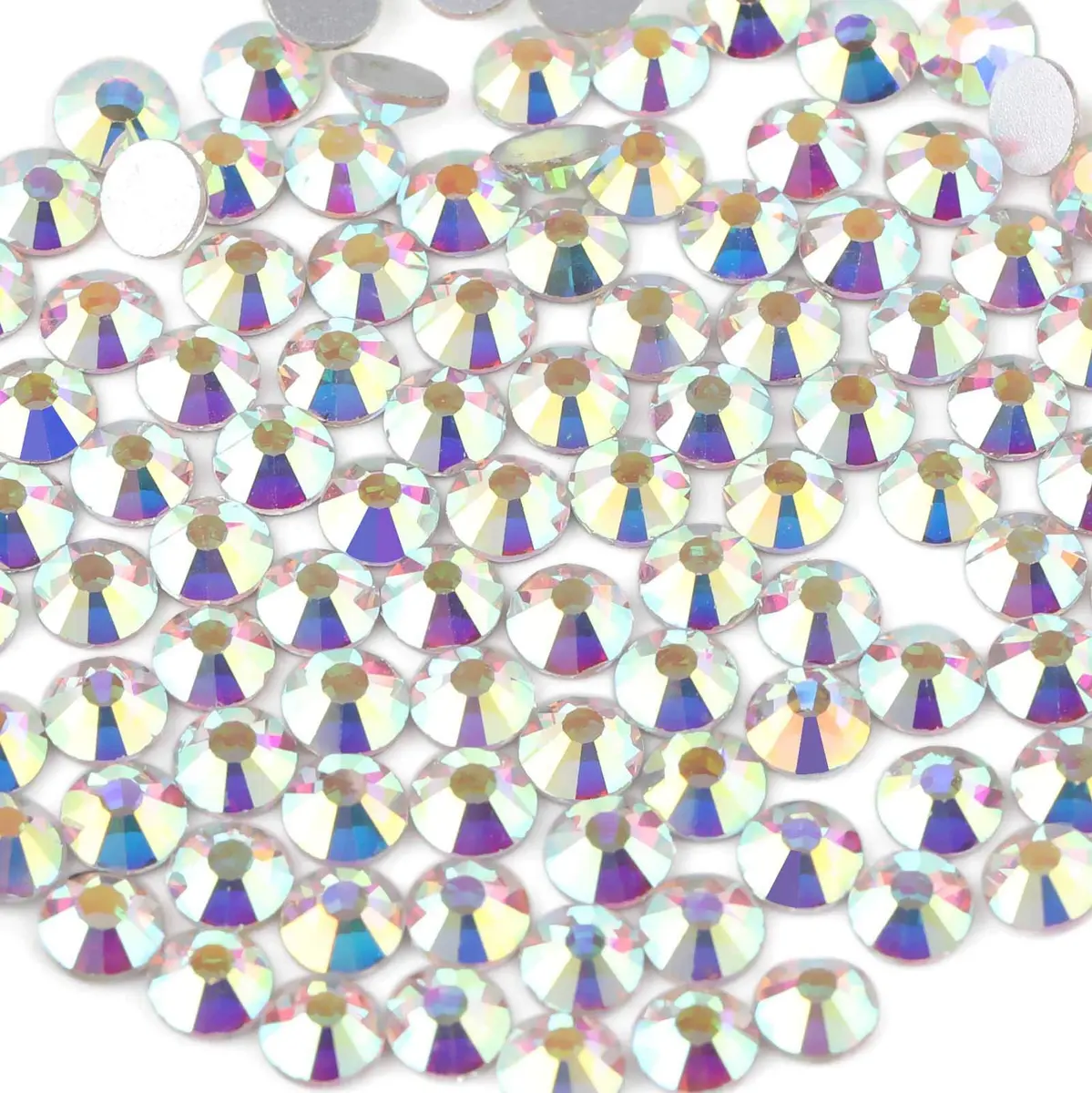 Beadsland Flat Back Crystal Rhinestones SS12 1440pcs | Sparkling Glass AB for Crafts & Nails - main product image