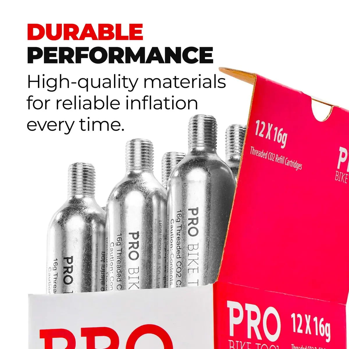 PRO BIKE TOOL 16g CO2 Cartridges (5-Pack, 80g Total) | Fast Inflation for Road & Mountain Bikes - view 5