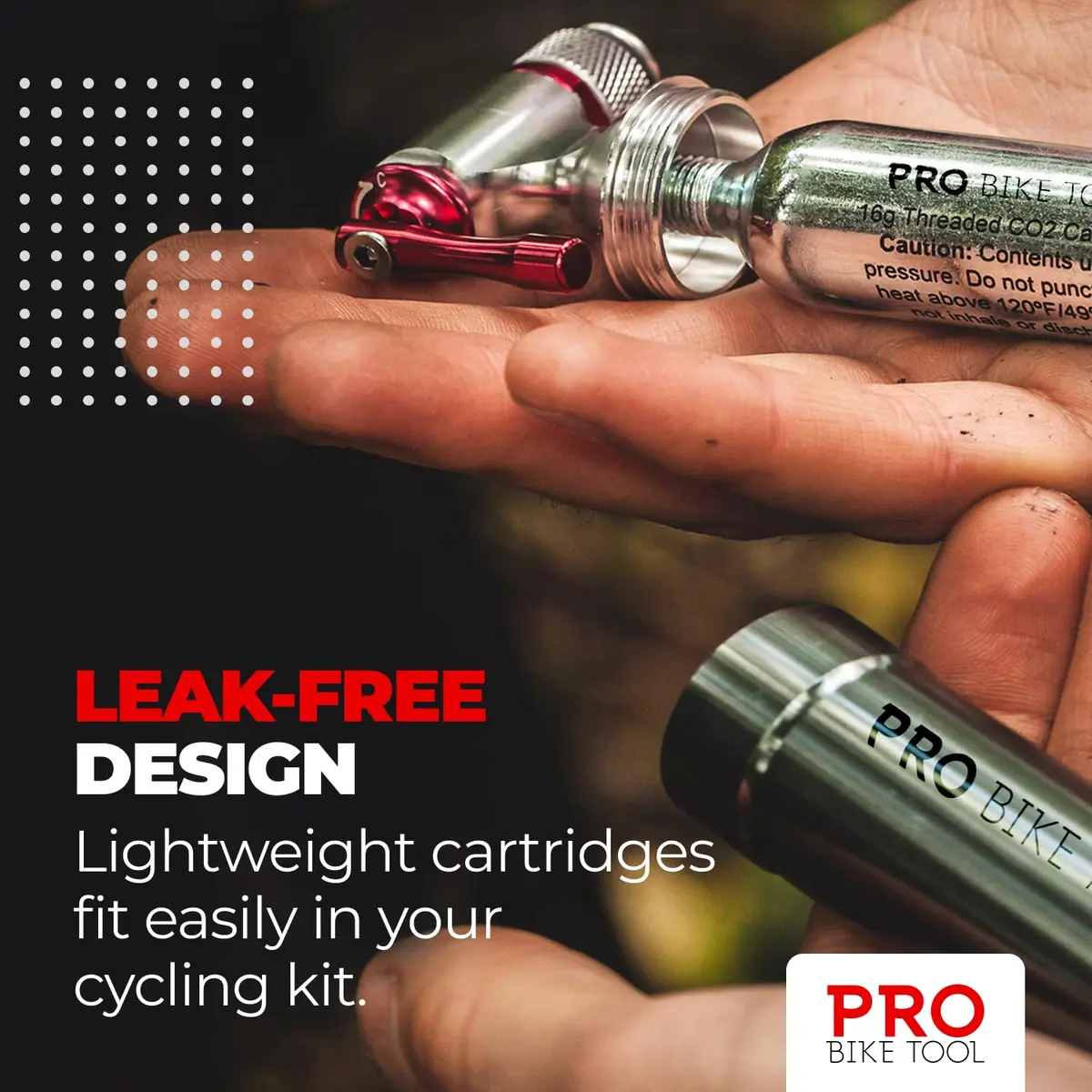 PRO BIKE TOOL 16g CO2 Cartridges (5-Pack, 80g Total) | Fast Inflation for Road & Mountain Bikes - view 2