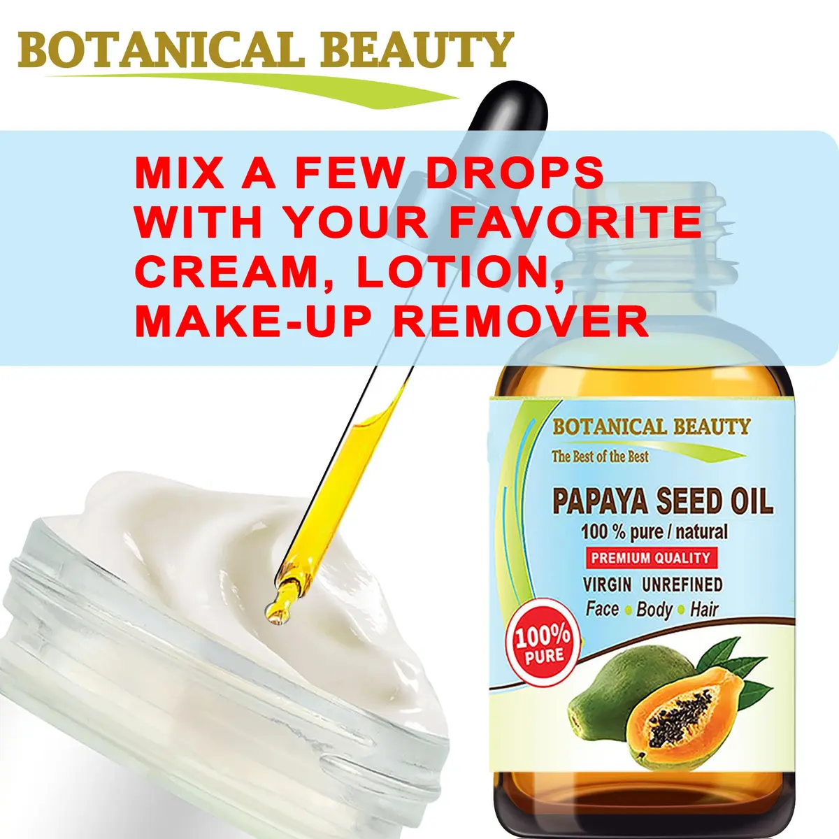 Botanical Beauty Papaya Seed Oil 15 ml | Natural Virgin Cold Pressed Face & Skin Oil for All Skin Types - view 6