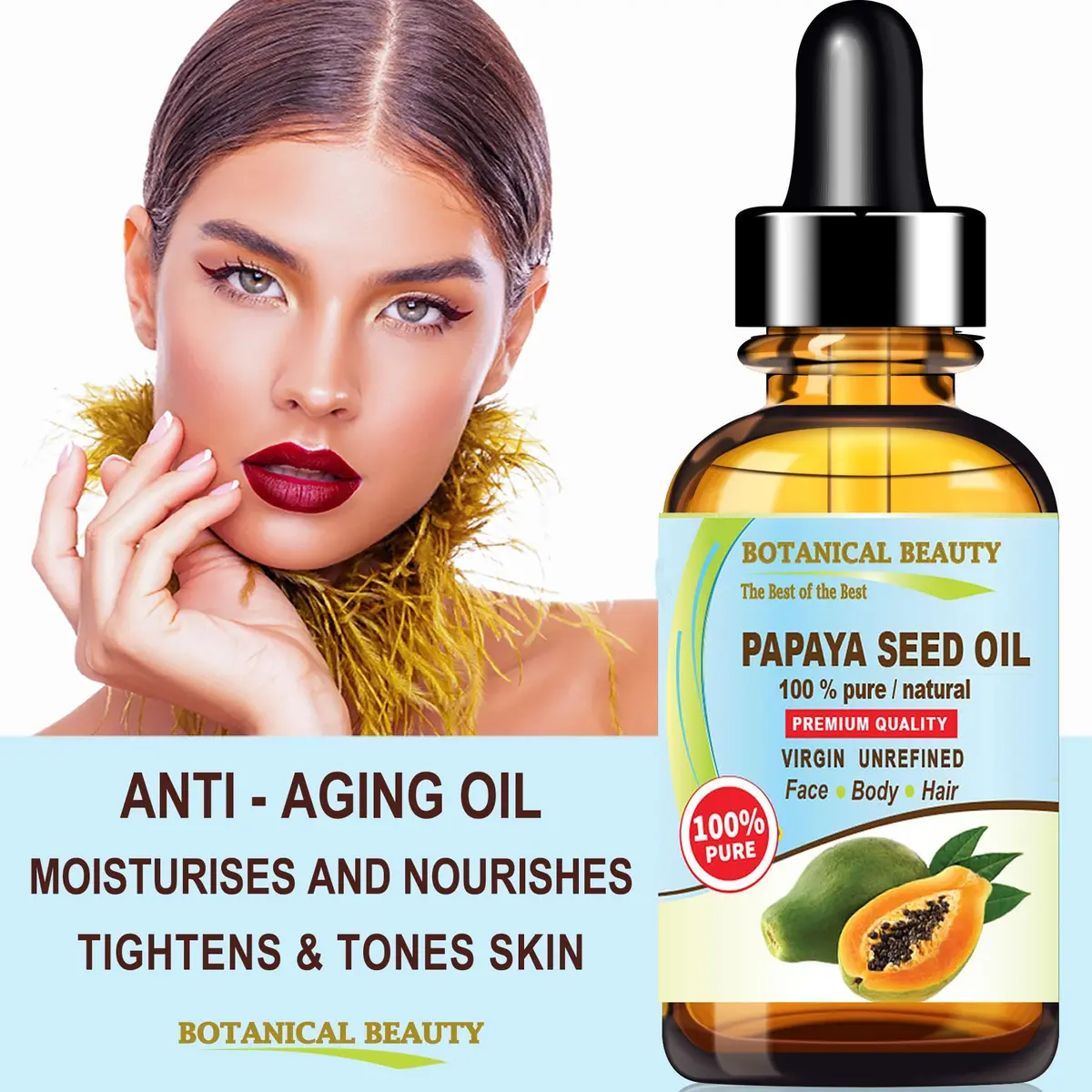 Botanical Beauty Papaya Seed Oil 15 ml | Natural Virgin Cold Pressed Face & Skin Oil for All Skin Types - view 3